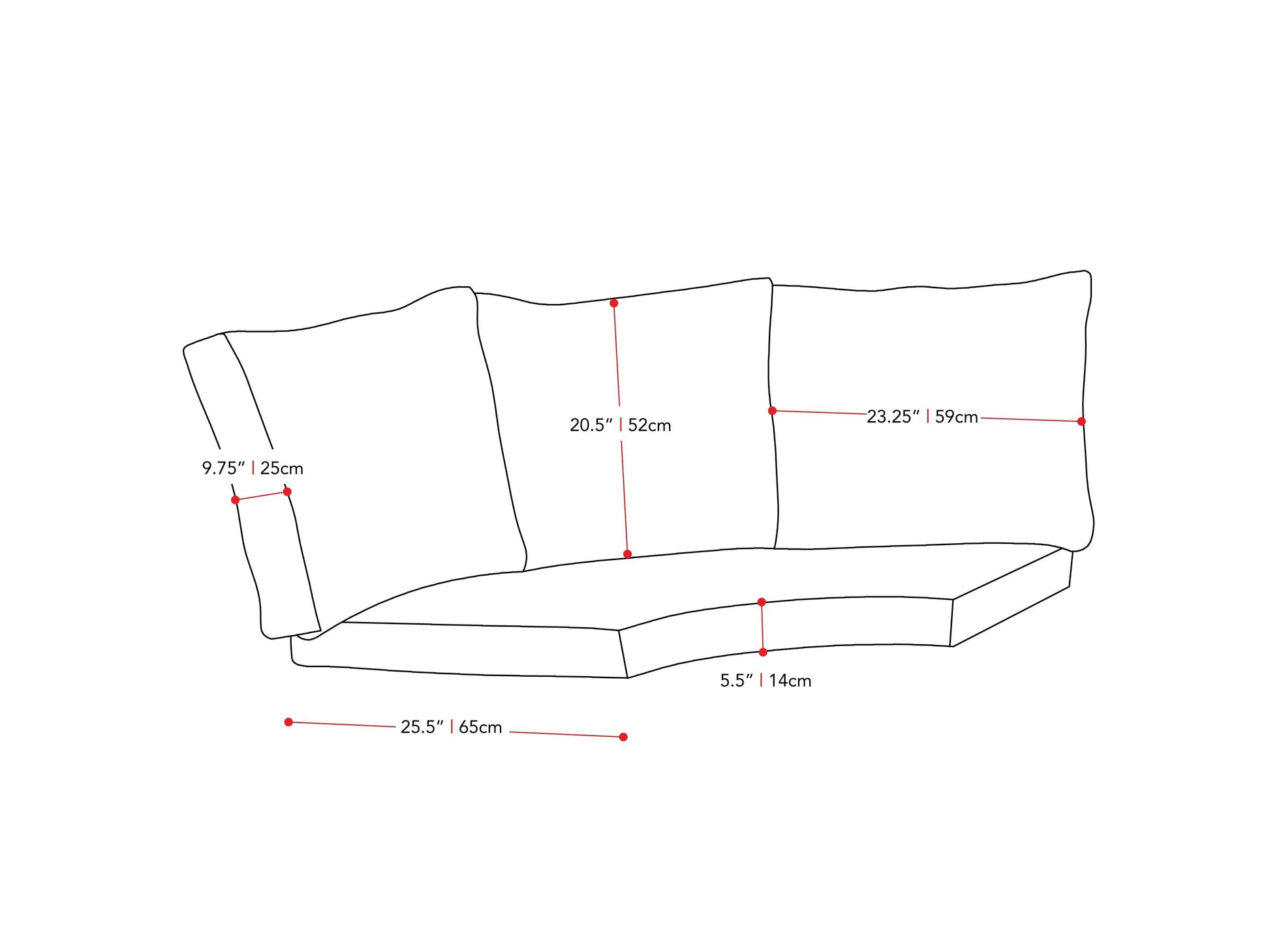 Replacement patio cushions set, featuring four pieces with round corners. Includes back and seat cushions in a neutral beige color, made from durable, weather-resistant fabric, perfect for outdoor sectional furniture.