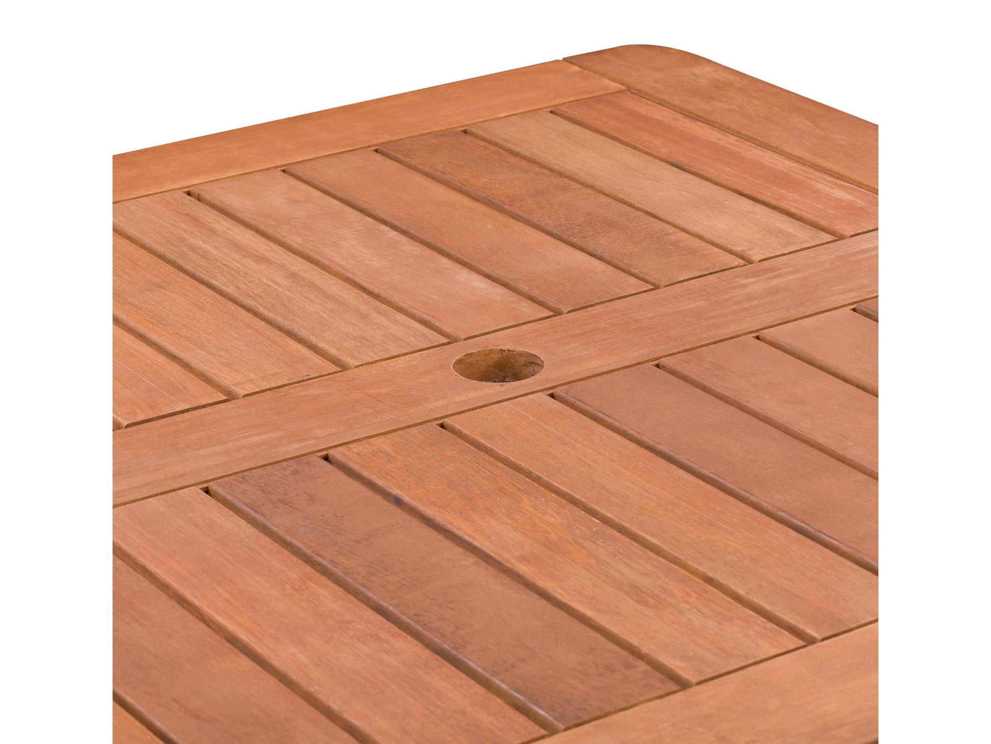 Brown outdoor bar height patio table with a sleek metal frame, weather-resistant wood slats, and a sturdy base. Ideal for alfresco dining and entertaining in gardens, patios, or balconies.