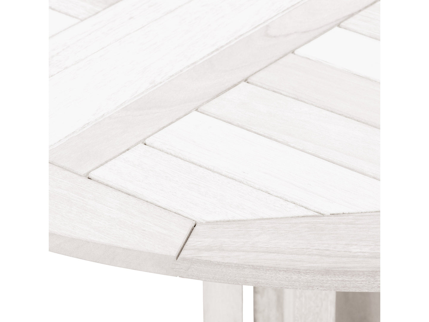 Washed white outdoor drop leaf patio table with foldable sides, crafted from durable wood, featuring a weather-resistant finish and a compact design perfect for small spaces or balconies.
