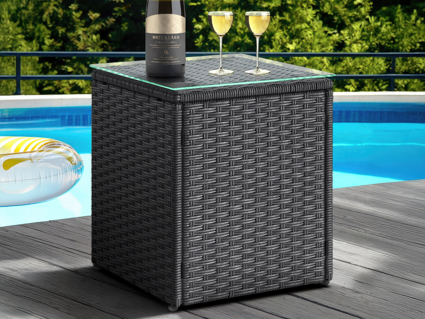 Wicker Patio Side Table - FINAL SALE ITEM