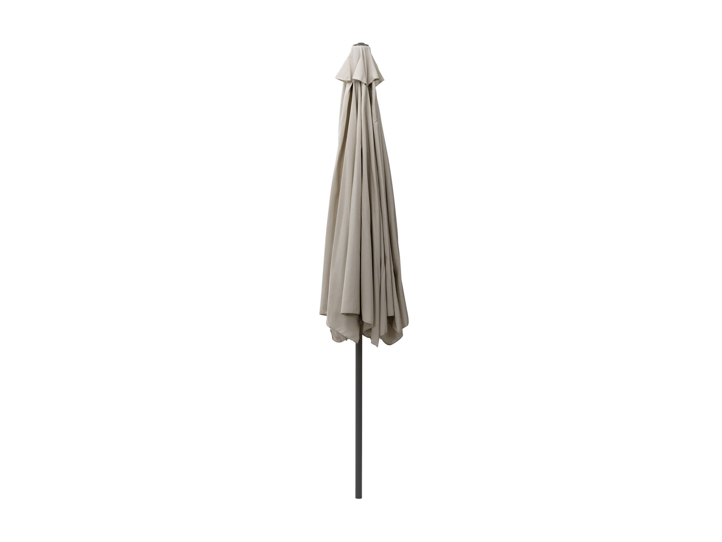 10ft round grey patio umbrella with tilting feature, durable fabric, and sturdy aluminum pole, perfect for outdoor shade and garden decor.