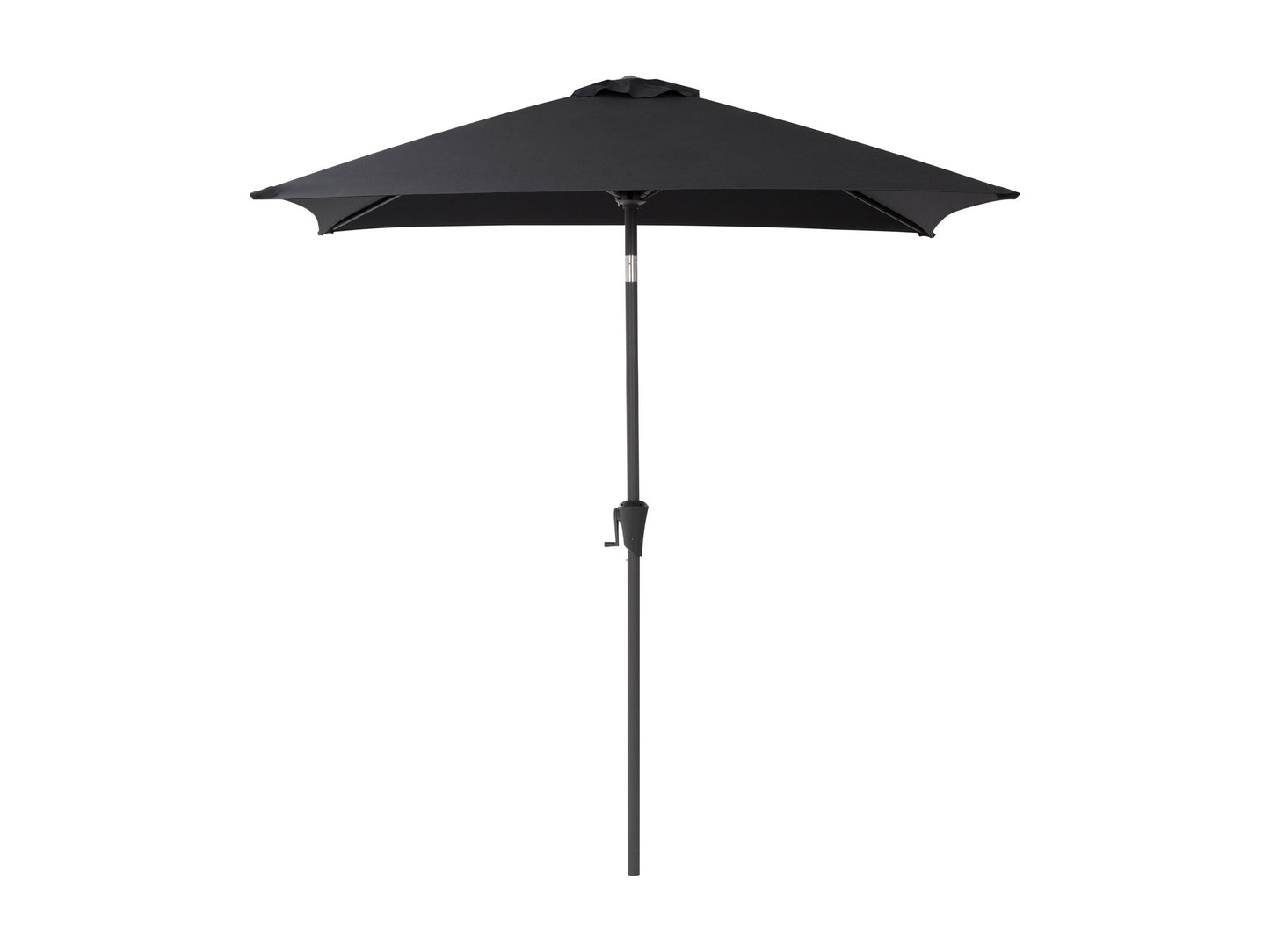 Black 9ft square patio umbrella with tilting feature, sturdy aluminum pole, and weather-resistant fabric, perfect for outdoor shade on patios and gardens.