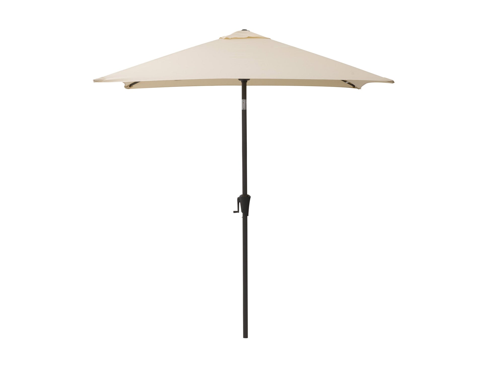 9ft square patio umbrella in warm white with tilting feature, durable aluminum frame, and UV-resistant fabric, perfect for outdoor seating areas.