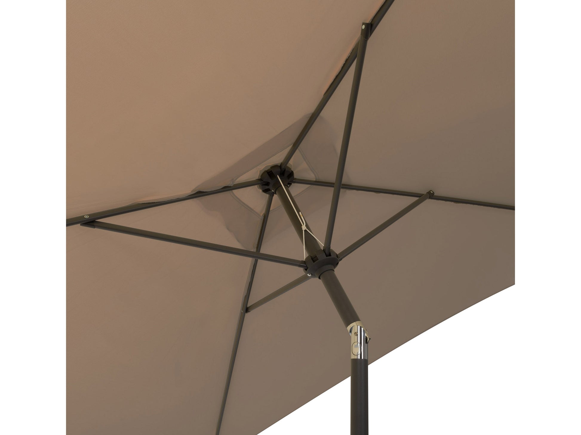 Brown 9ft square patio umbrella with tilting mechanism, featuring a durable fabric canopy and sturdy metal pole, providing ample shade for outdoor spaces. Ideal for patios, gardens, and poolside areas.