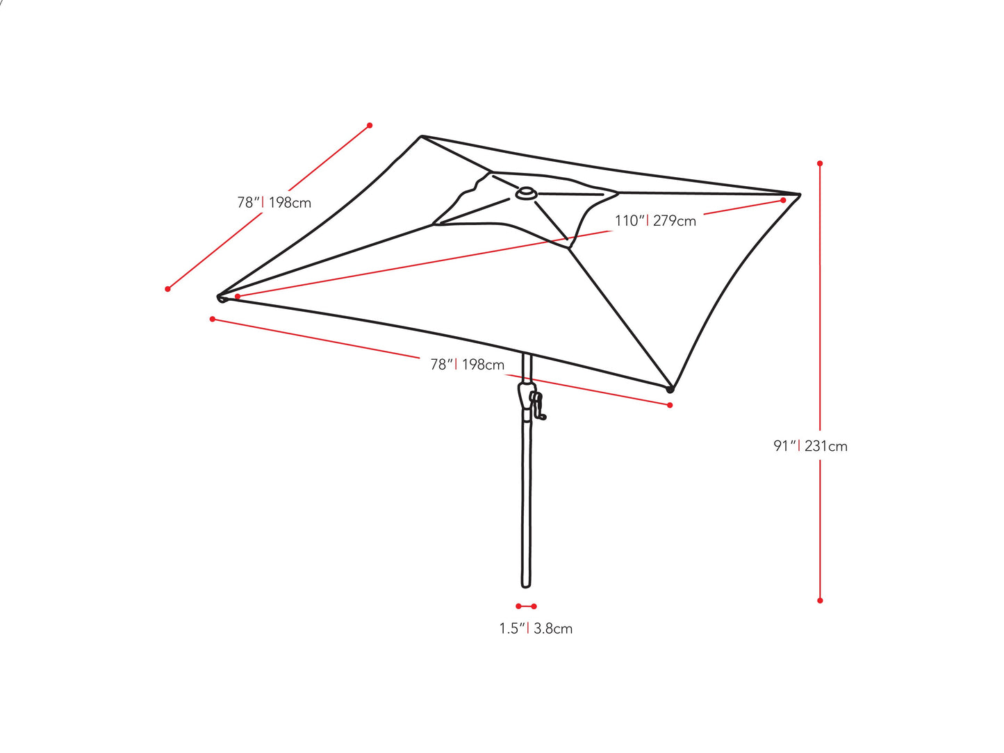 Brown 9ft square patio umbrella with tilting mechanism, featuring a durable fabric canopy and sturdy metal pole, providing ample shade for outdoor spaces. Ideal for patios, gardens, and poolside areas.