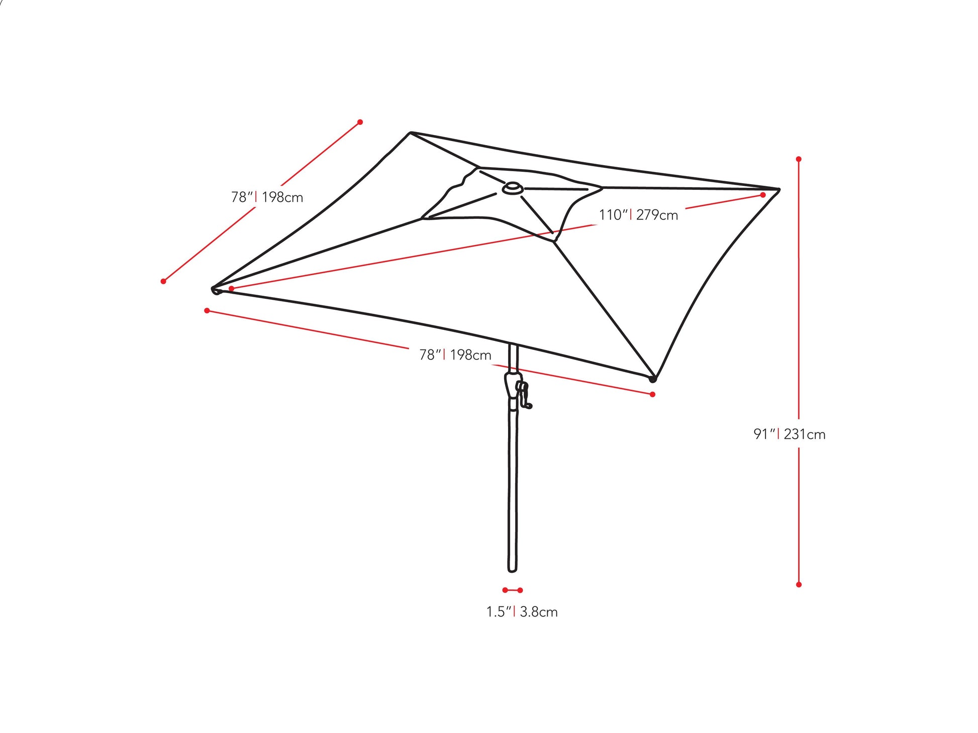 Brown 9ft square patio umbrella with tilting mechanism, featuring a durable fabric canopy and sturdy metal pole, providing ample shade for outdoor spaces. Ideal for patios, gardens, and poolside areas.