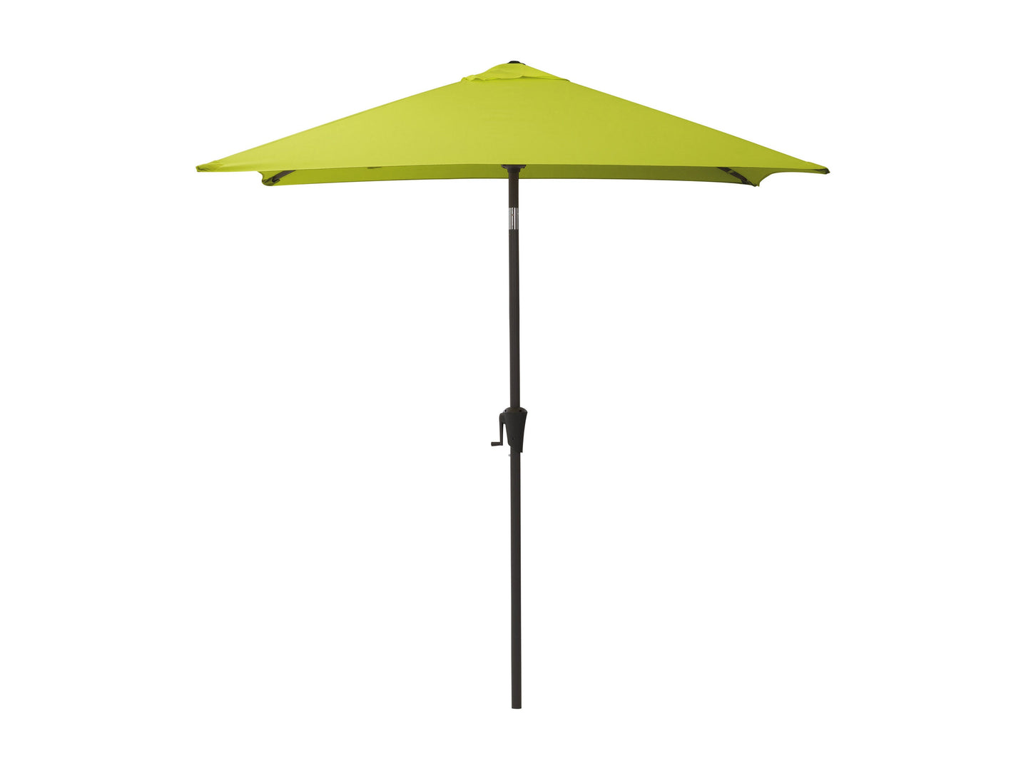 Lime green 9ft square patio umbrella with tilting feature, sturdy aluminum frame, and weather-resistant fabric, perfect for outdoor shade and garden decor.