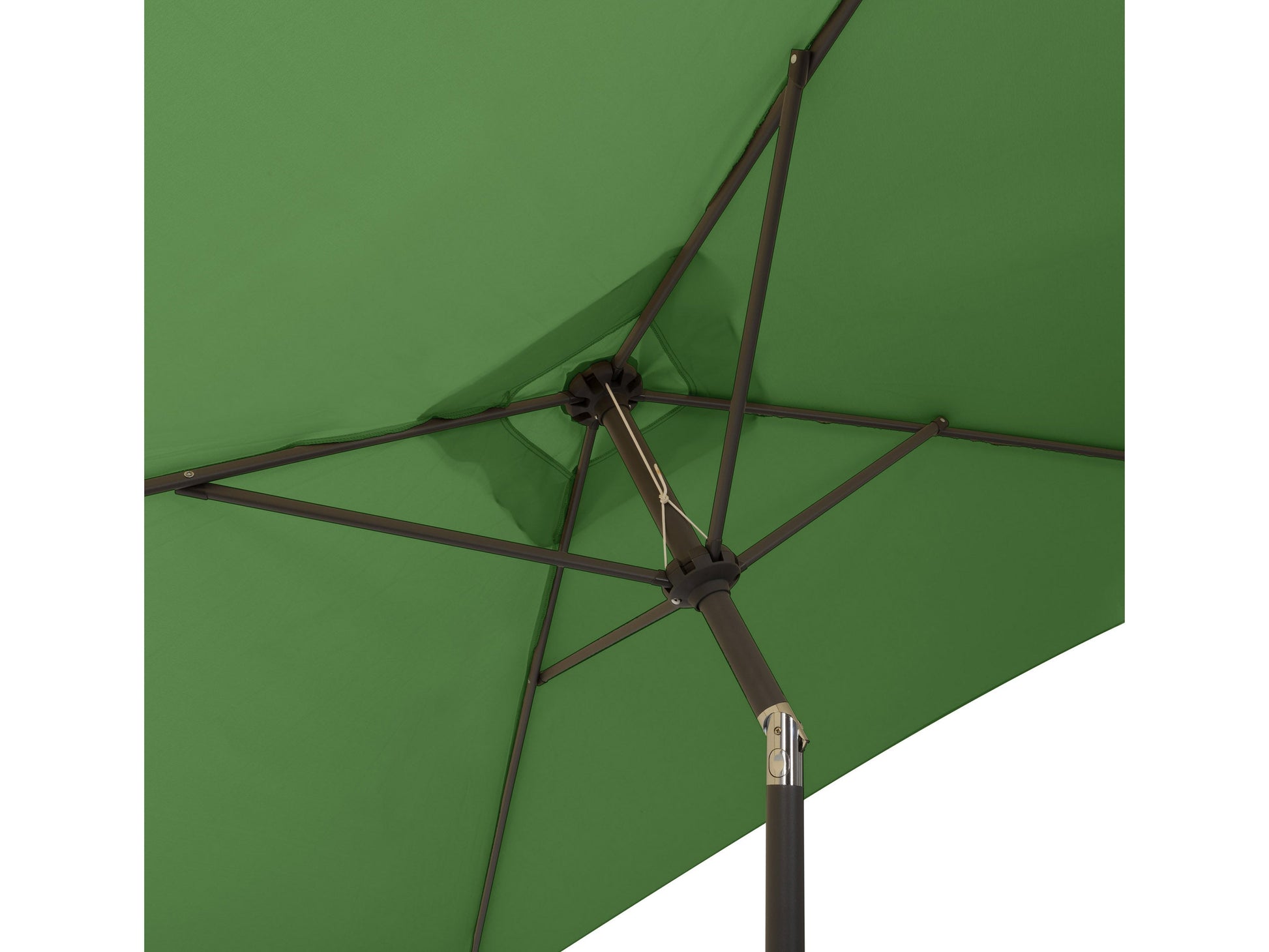 Forest green 9ft square patio umbrella with tilting mechanism, sturdy aluminum frame, UV-resistant fabric, and easy crank lift system, perfect for outdoor shade on patios and gardens.