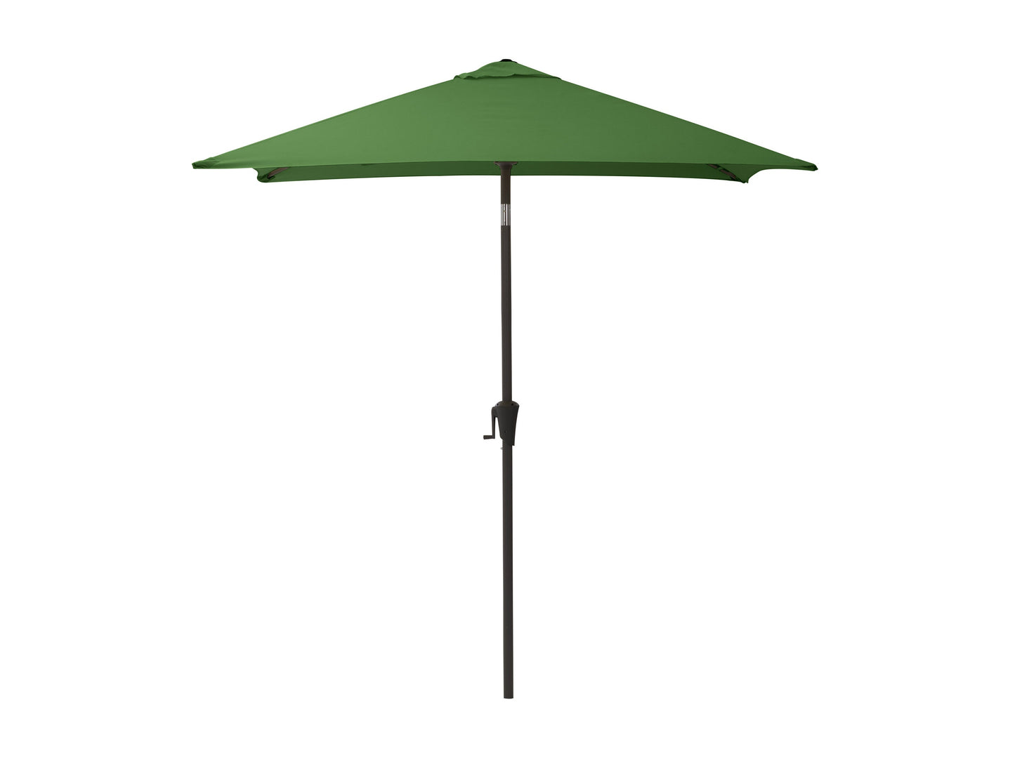 Forest green 9ft square patio umbrella with tilting mechanism, sturdy aluminum frame, UV-resistant fabric, and easy crank lift system, perfect for outdoor shade on patios and gardens.