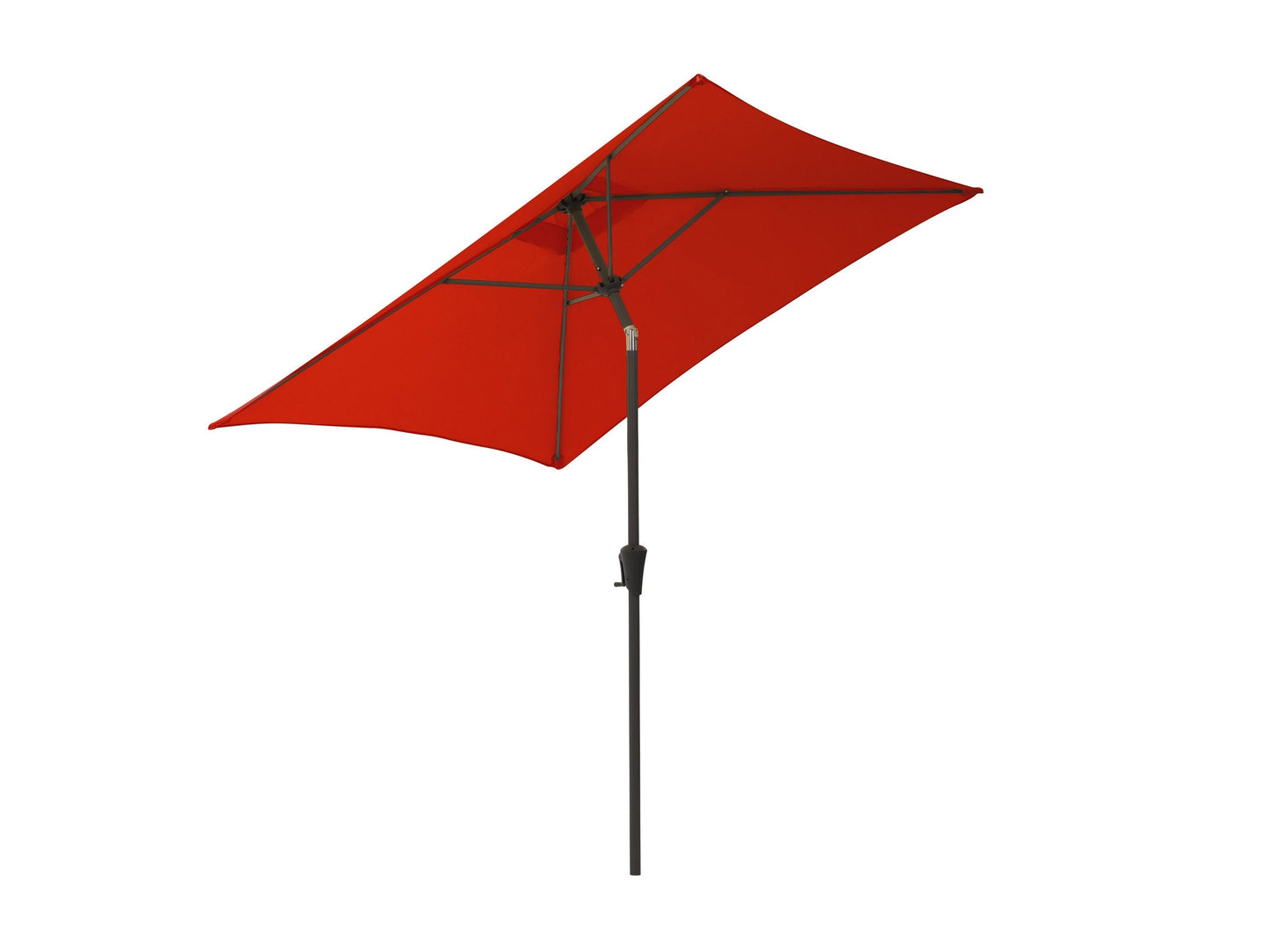 Crimson red 9ft square patio umbrella with tilting mechanism, sturdy aluminum pole, and UV-resistant fabric, perfect for outdoor shade and garden decor.