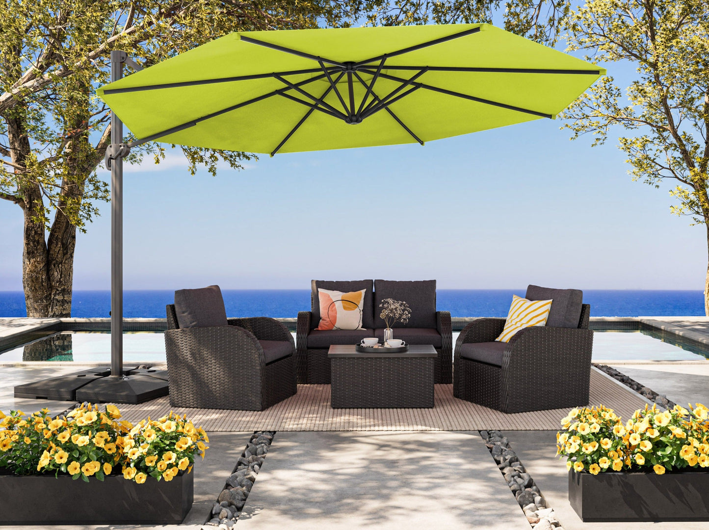11.5ft Deluxe Offset Patio Umbrella - PPU Orange