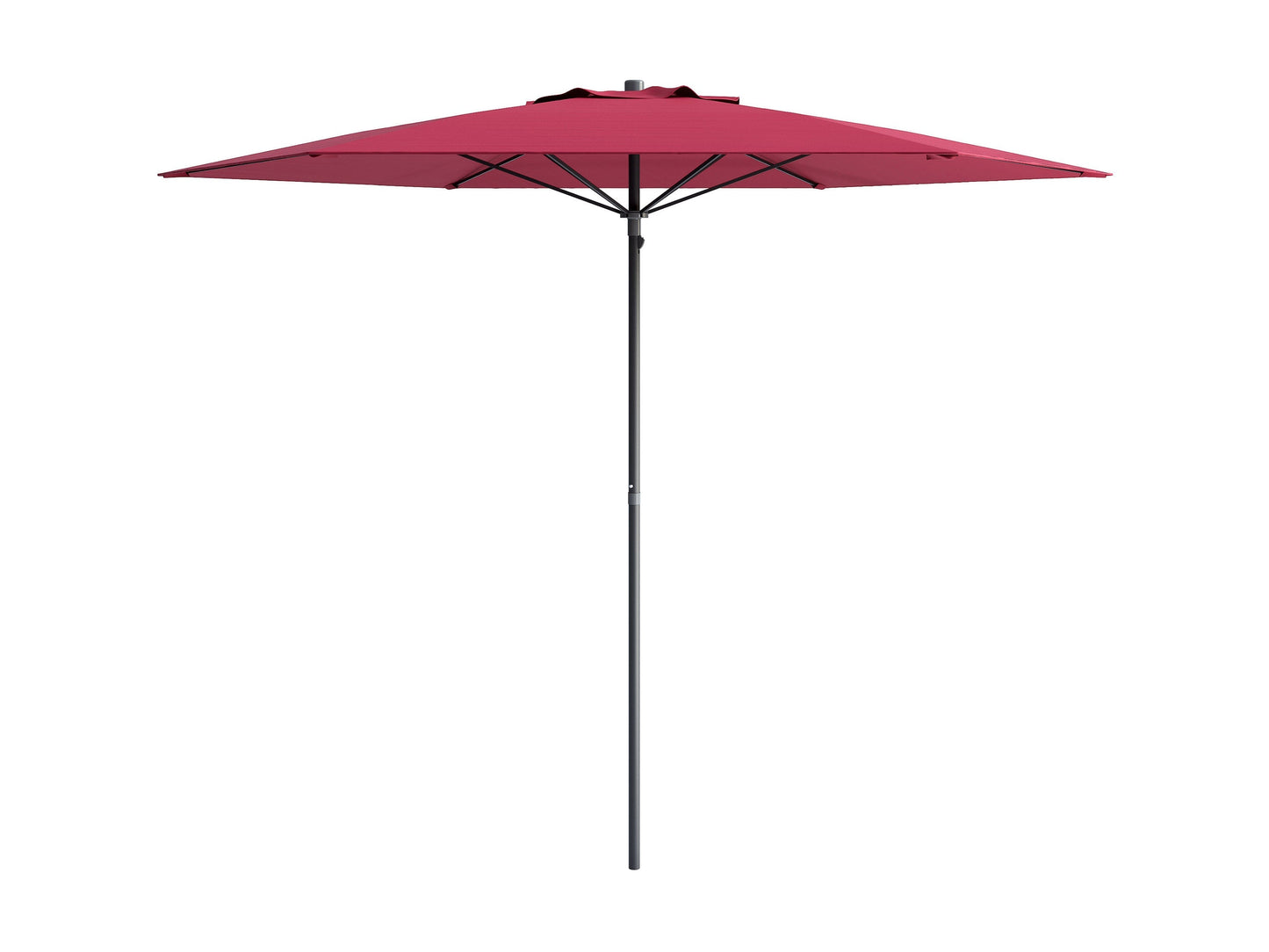 Wine red 7.5ft beach umbrella with sturdy aluminum pole, UV-resistant fabric, and tilt mechanism for adjustable shade. Perfect for beach outings, providing ample sun protection and stylish outdoor decor.