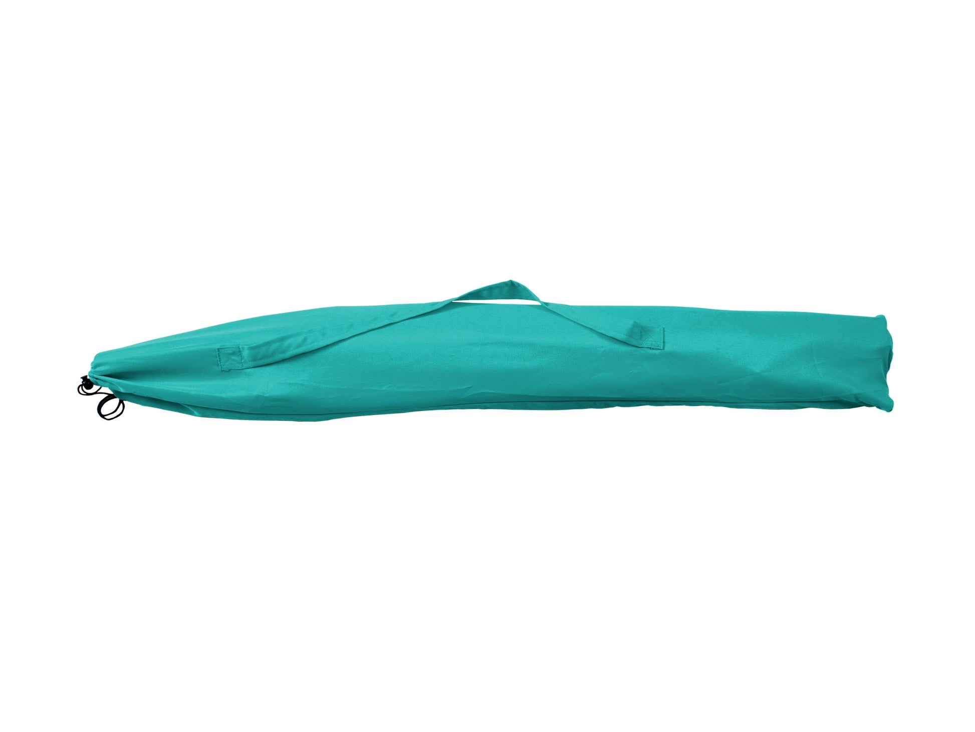 Turquoise 7.5ft beach umbrella with UV-resistant fabric, sturdy aluminum pole, and tilt mechanism for adjustable shade on sandy beaches or patios.