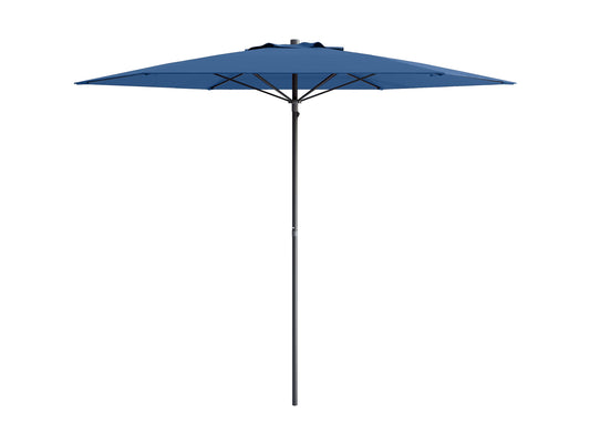 Cobalt blue 7.5ft beach umbrella with sturdy aluminum pole, UV-resistant canopy, and tilt mechanism for adjustable shade. Ideal for beach outings and outdoor activities.