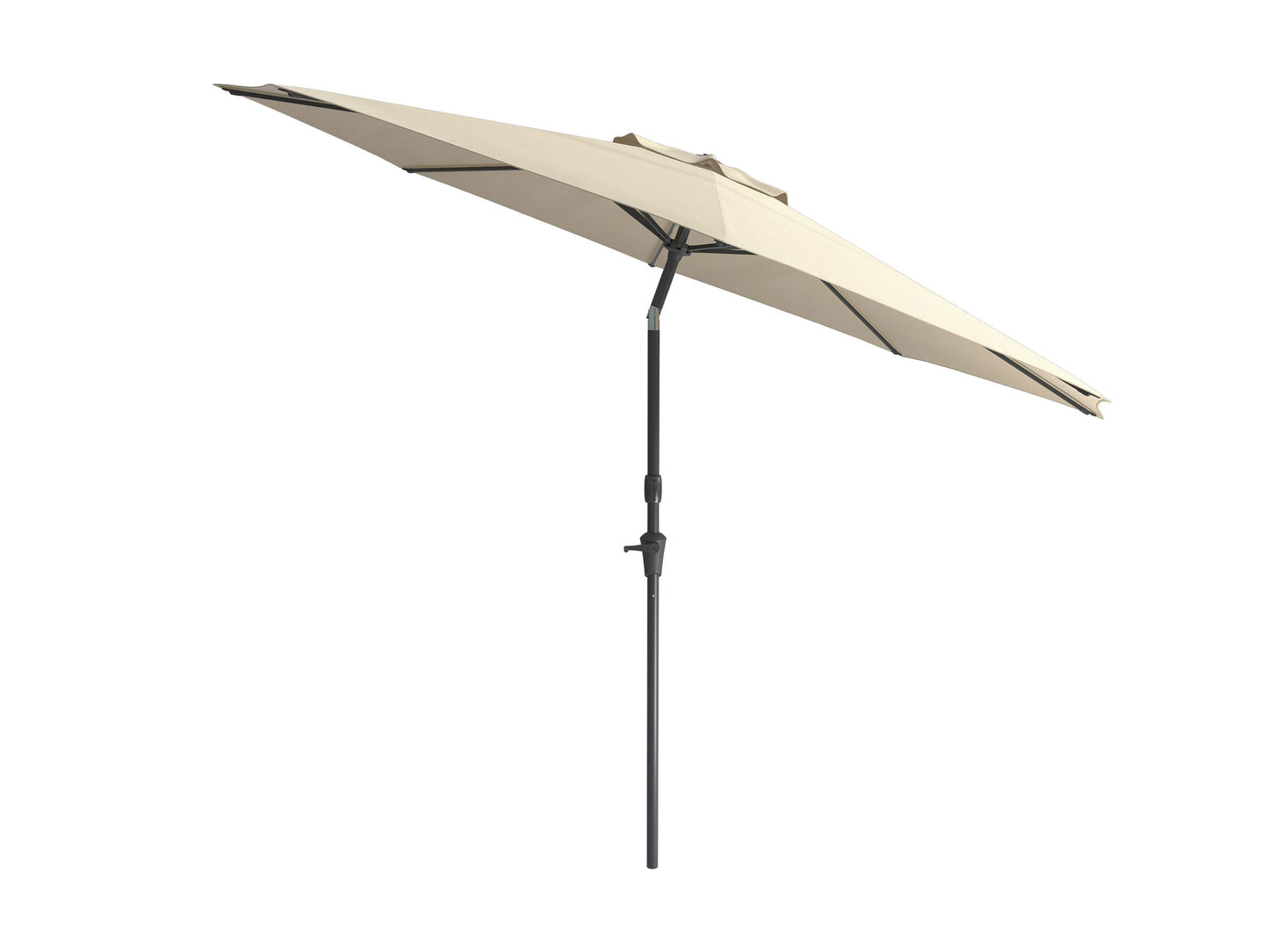 Warm white 10ft patio umbrella with wind-resistant design, sturdy aluminum pole, and UV-protected fabric. Ideal for outdoor spaces like patios and gardens, providing ample shade and durability.