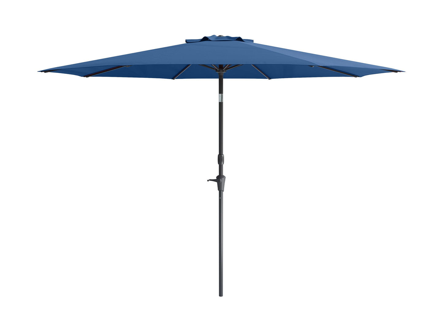 10ft wind-resistant cobalt blue patio umbrella with sturdy aluminum frame, UV protection fabric, and easy crank lift system for outdoor use.