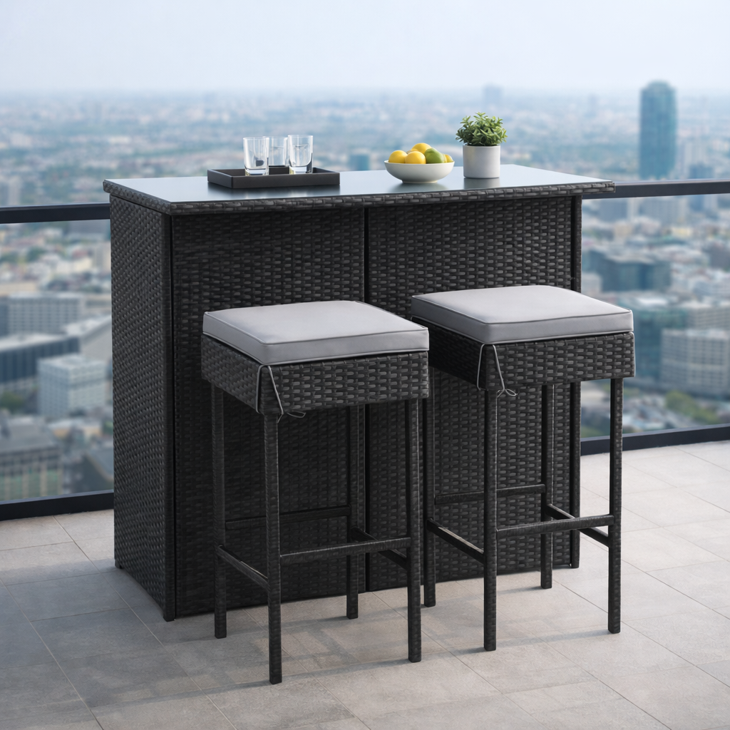 PRK-300-B  |  Patio Bar Set 3pc - FINAL SALE ITEM