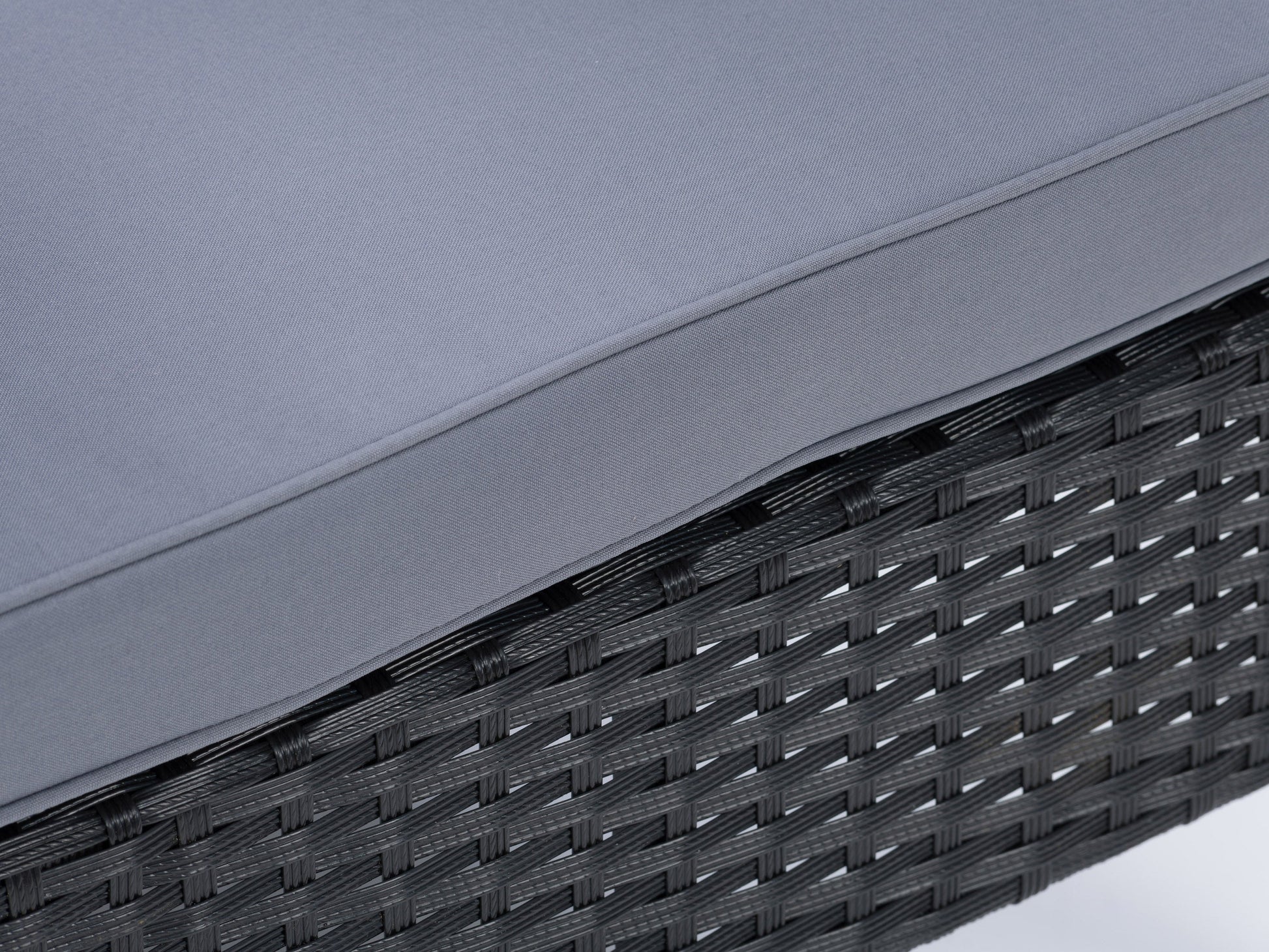 Black and grey 6-piece patio sectional set with weather-resistant cushions, modular design, and sleek metal frame. Ideal for outdoor lounging and entertaining.