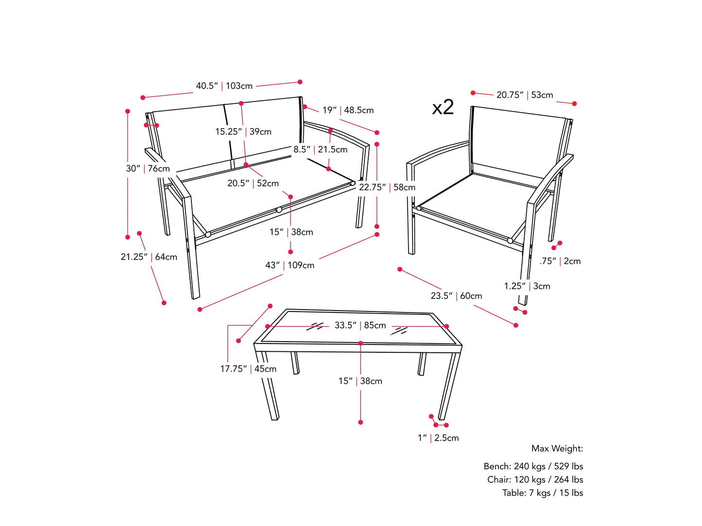 4-Piece Outdoor Lounge Set - FINAL SALE ITEM