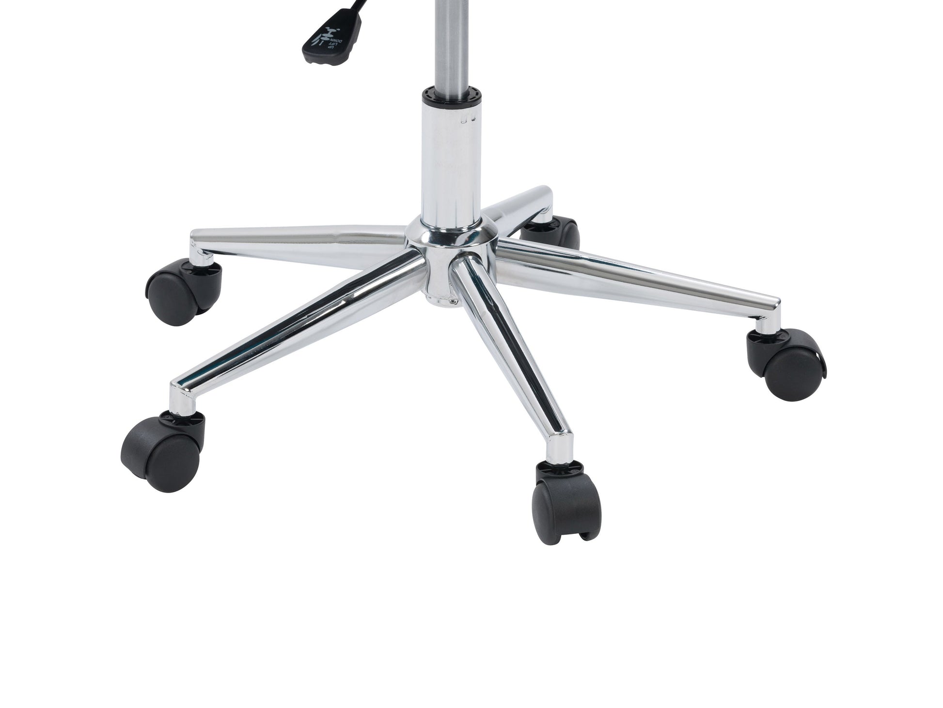 Grey office task chair with arms, ergonomic design, mesh backrest, padded seat, adjustable height, and swivel base. Ideal for home office or workspace, providing comfort and support during long working hours.