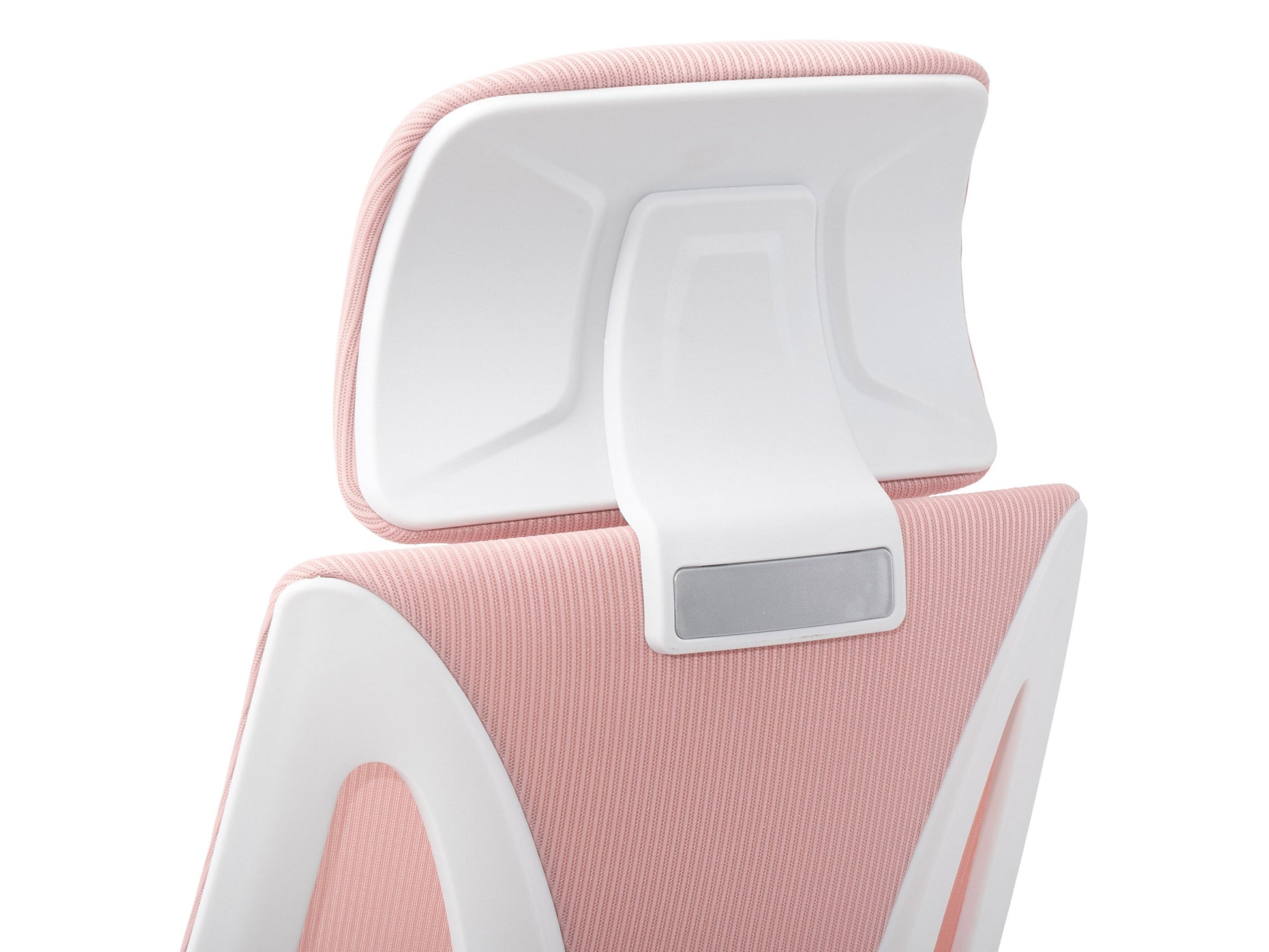 Pink high back office chair with ergonomic design, featuring a plush cushioned seat, adjustable armrests, and a breathable mesh backrest. Ideal for home offices or workspaces seeking comfort and style.