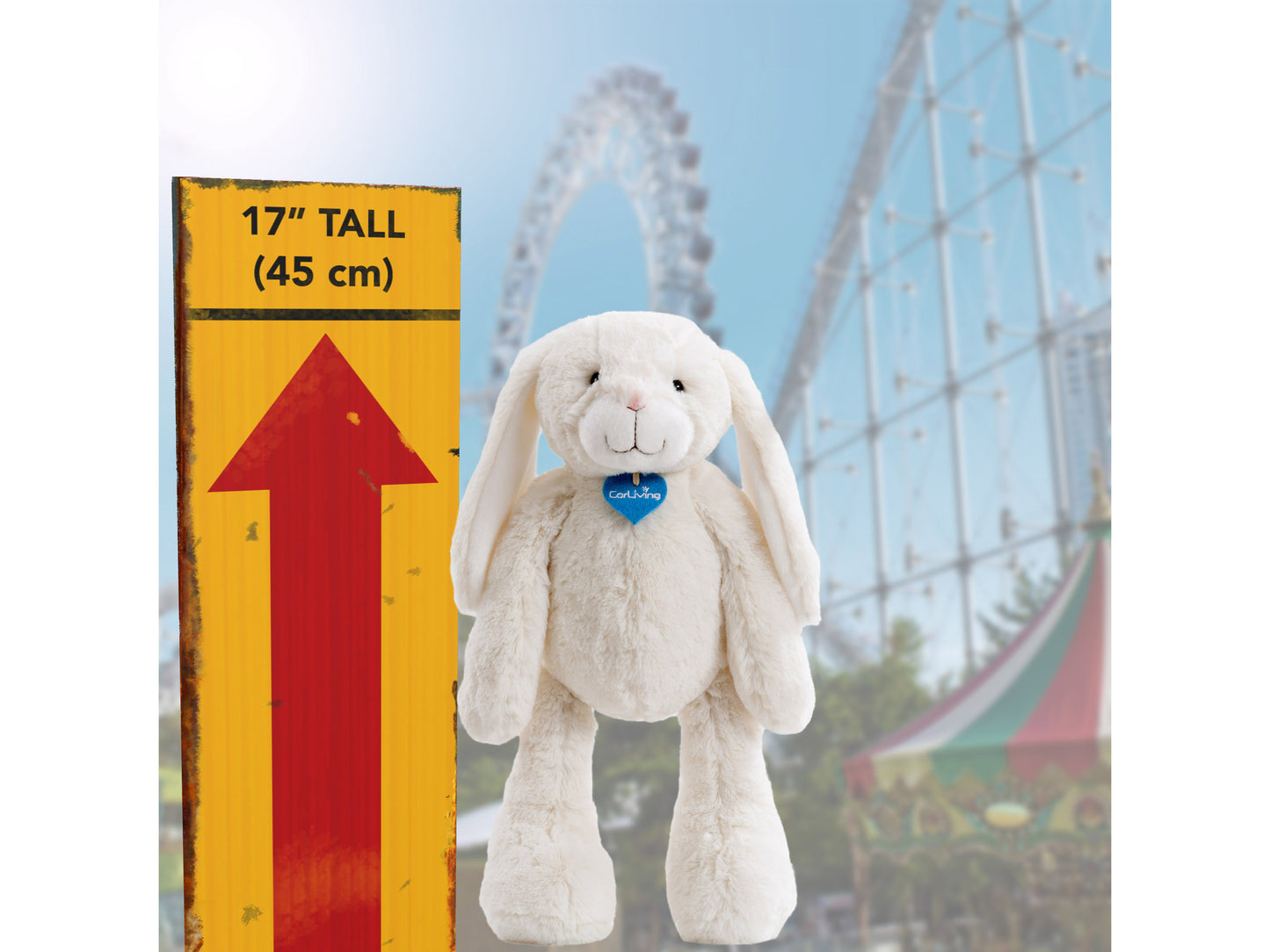 Soft and cuddly gray plush rabbit with floppy ears, white belly, and pink nose. Made from high-quality, child-safe materials. Ideal for kids and collectors. Perfect gift for Easter or as a comforting bedtime companion.