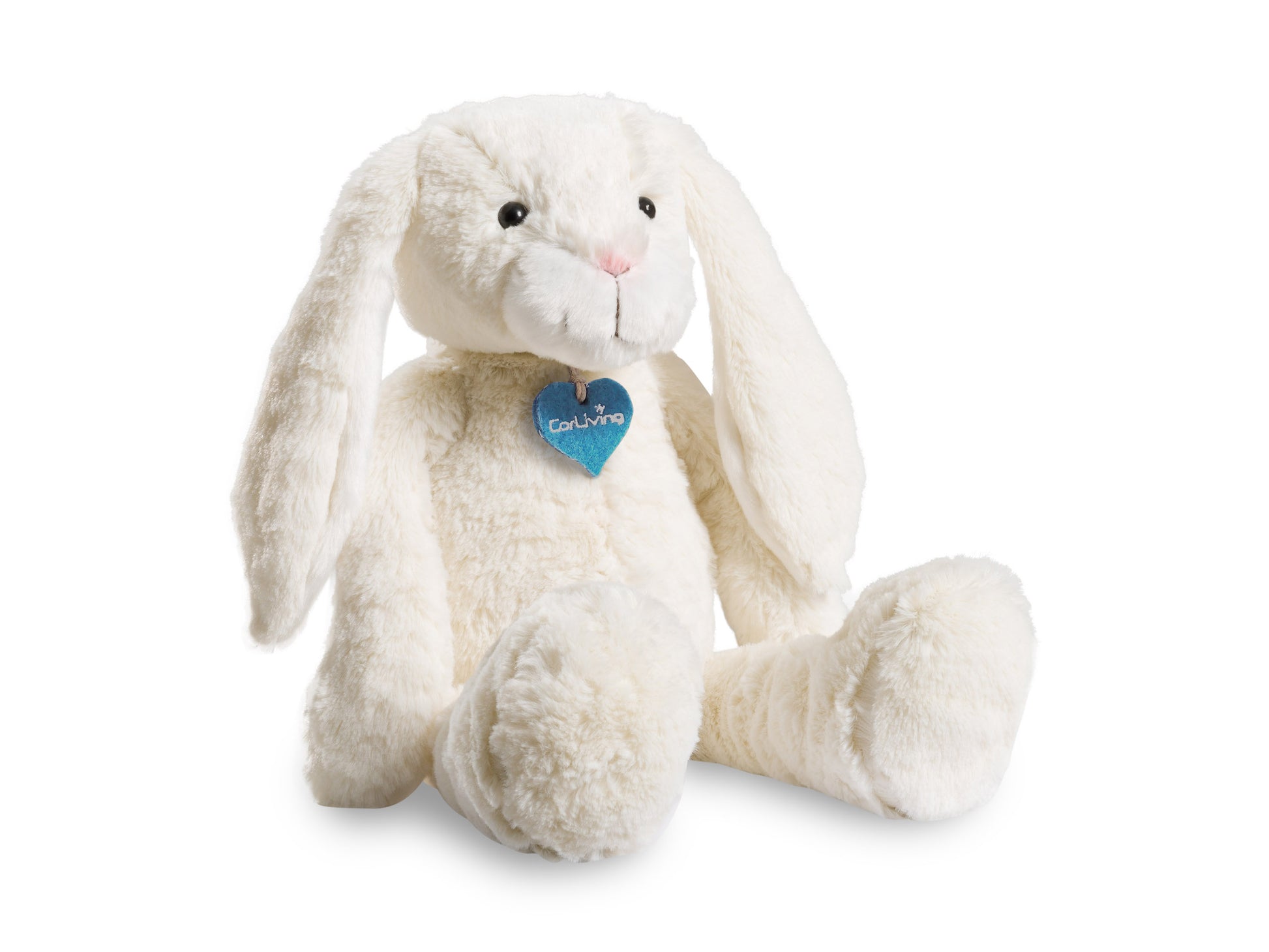 Soft and cuddly gray plush rabbit with floppy ears, white belly, and pink nose. Made from high-quality, child-safe materials. Ideal for kids and collectors. Perfect gift for Easter or as a comforting bedtime companion.