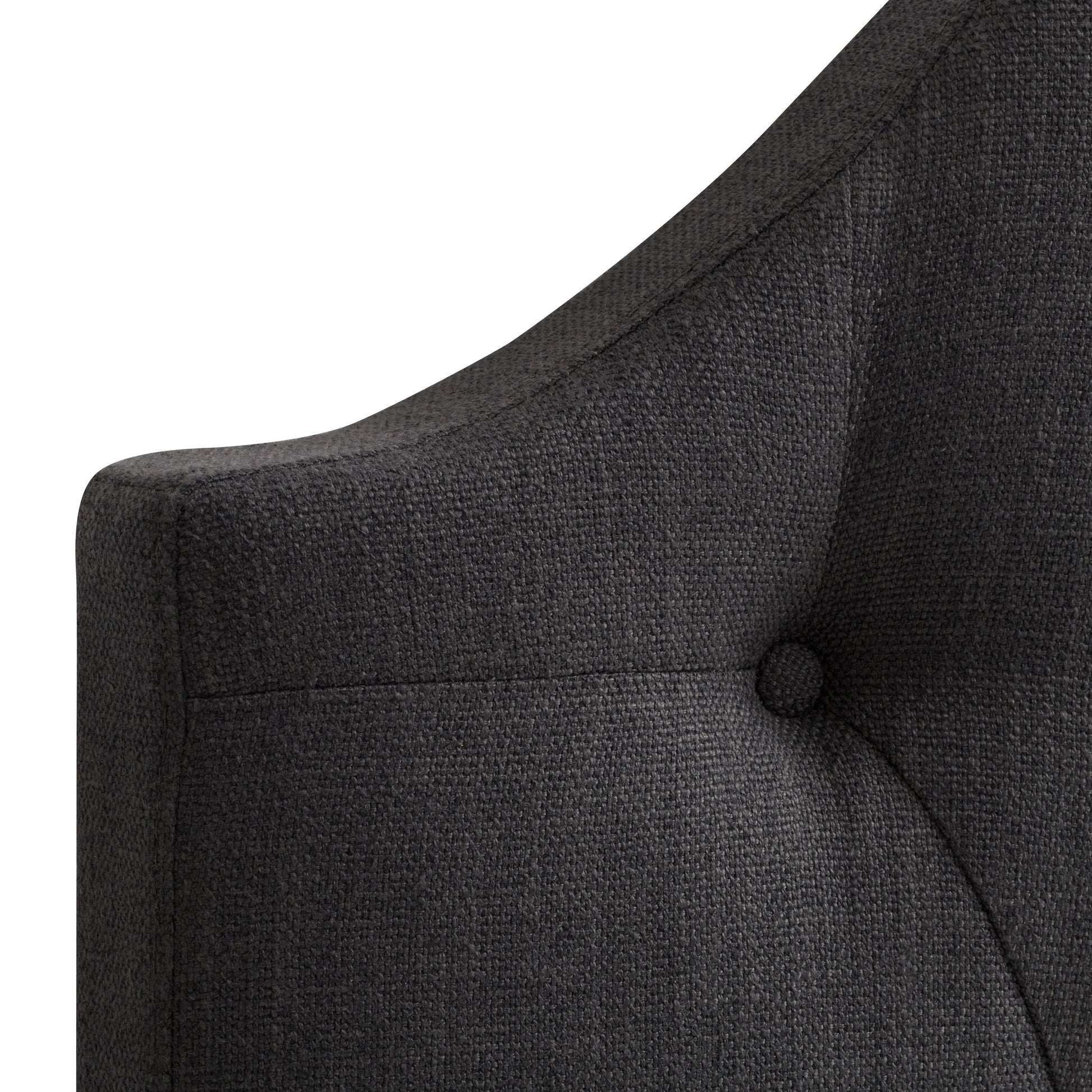 Dark grey diamond tufted headboard for twin/single bed, featuring plush upholstery, elegant button detailing, and a sturdy build, perfect for adding a touch of sophistication to any bedroom decor.
