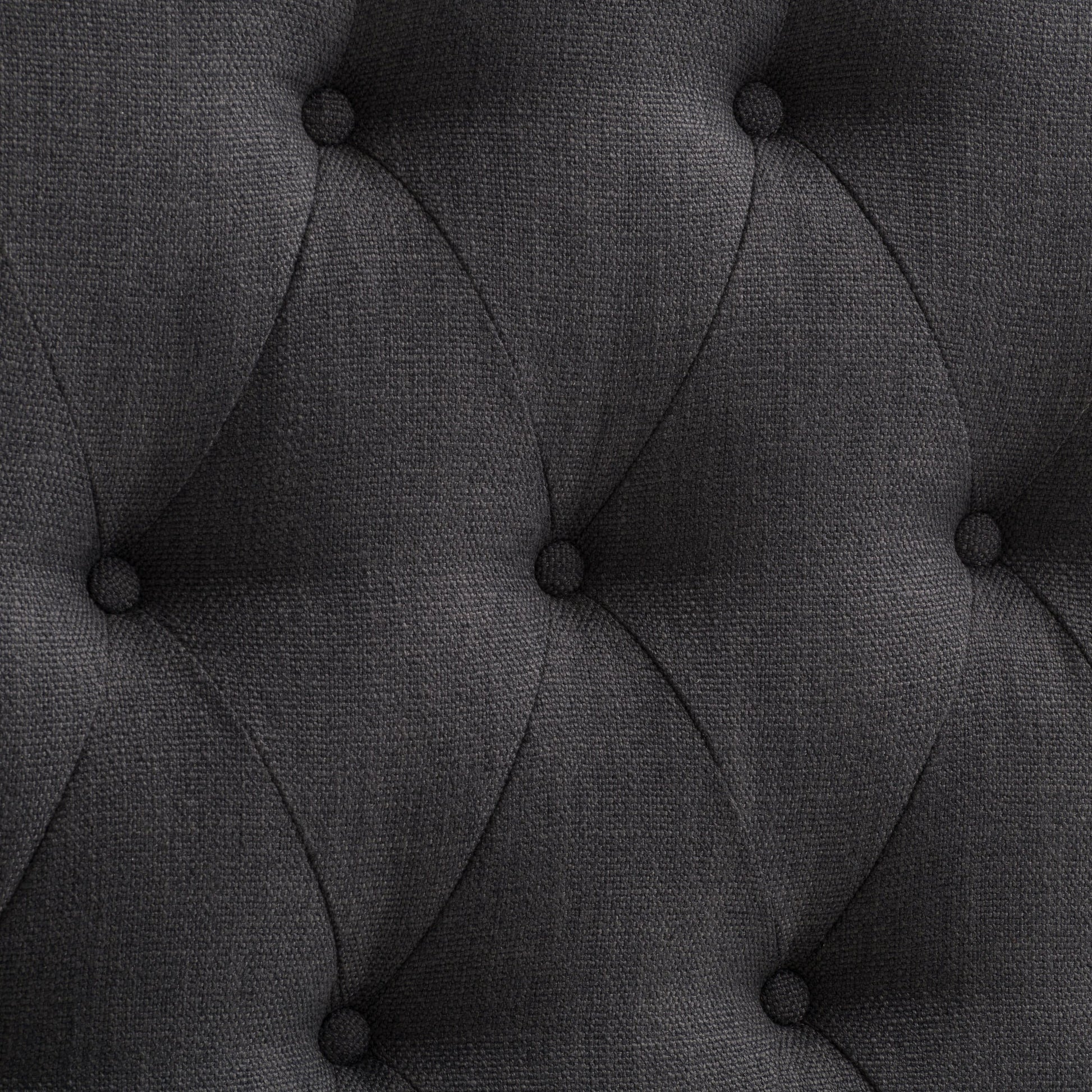 Dark grey diamond tufted headboard for twin/single bed, featuring plush upholstery, elegant button detailing, and a sturdy build, perfect for adding a touch of sophistication to any bedroom decor.