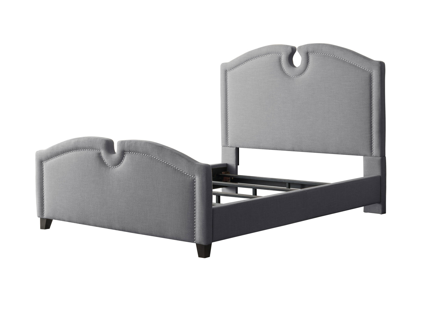 Modern twin single bed in dark gray fabric with tufted headboard, wooden legs, and minimalist design. Ideal for contemporary bedrooms, offering comfort and style with a sturdy frame and sleek finish.