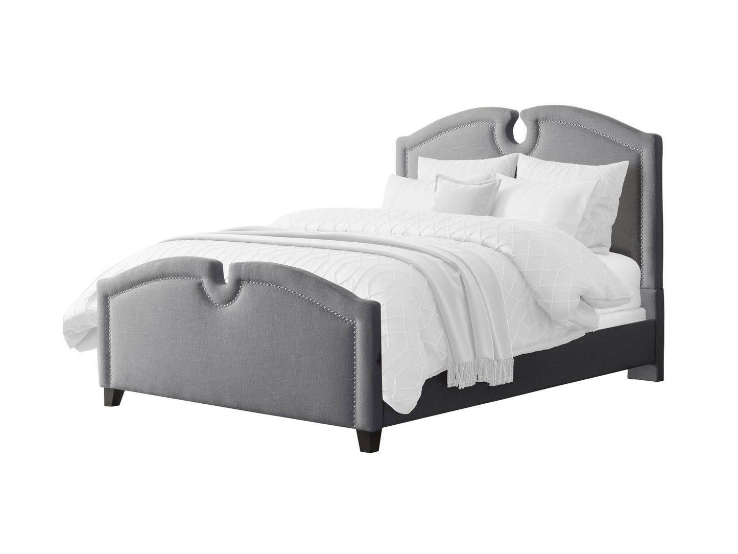 Modern twin bed with sleek metal frame, wooden slats, and a minimalist design. The bed features a sturdy construction in black and natural wood finish, perfect for contemporary bedroom decor.