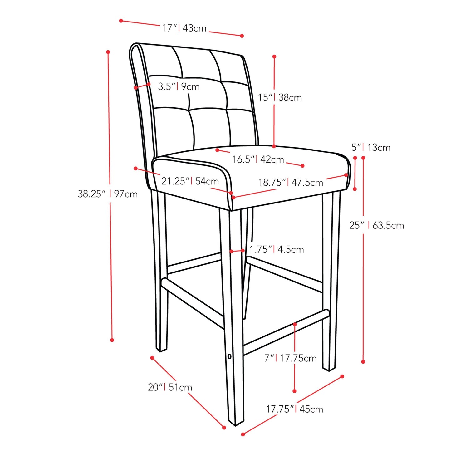 Brown wooden bar stool with cushioned seat, counter height, featuring a sleek, modern design, dark brown legs, and a smooth, textured finish. Ideal for kitchen islands, bars, and dining areas.