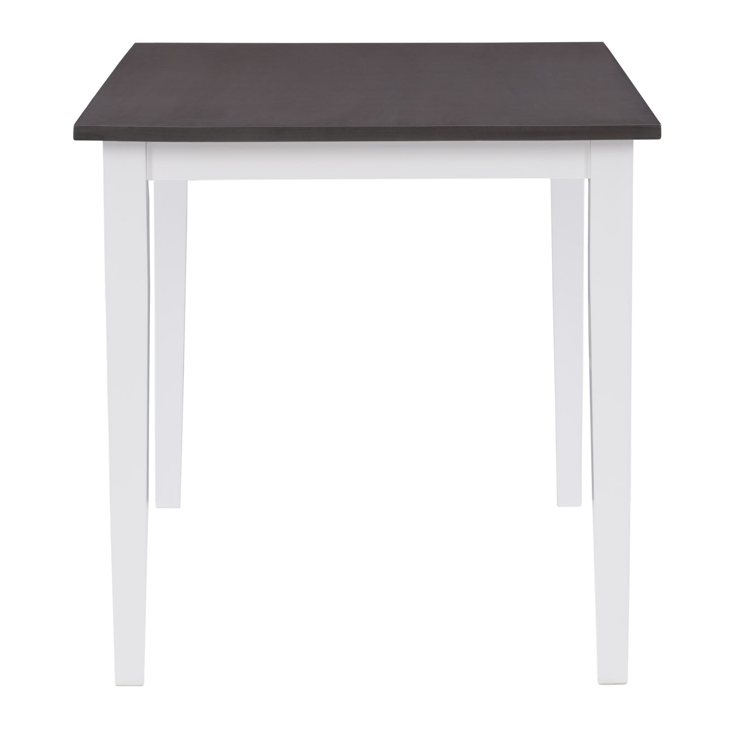 Grey and white dining table with a sleek rectangular surface, sturdy wooden legs, and a minimalist modern design perfect for contemporary dining rooms.