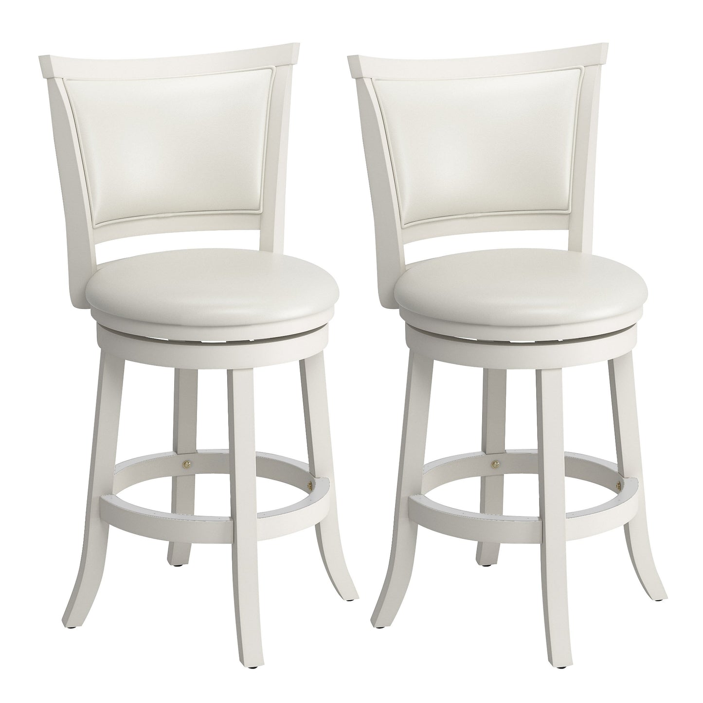 Modern counter height bar stools set of 2 with black metal frames, brown wooden seats, and curved backrests, perfect for kitchen islands or home bars.