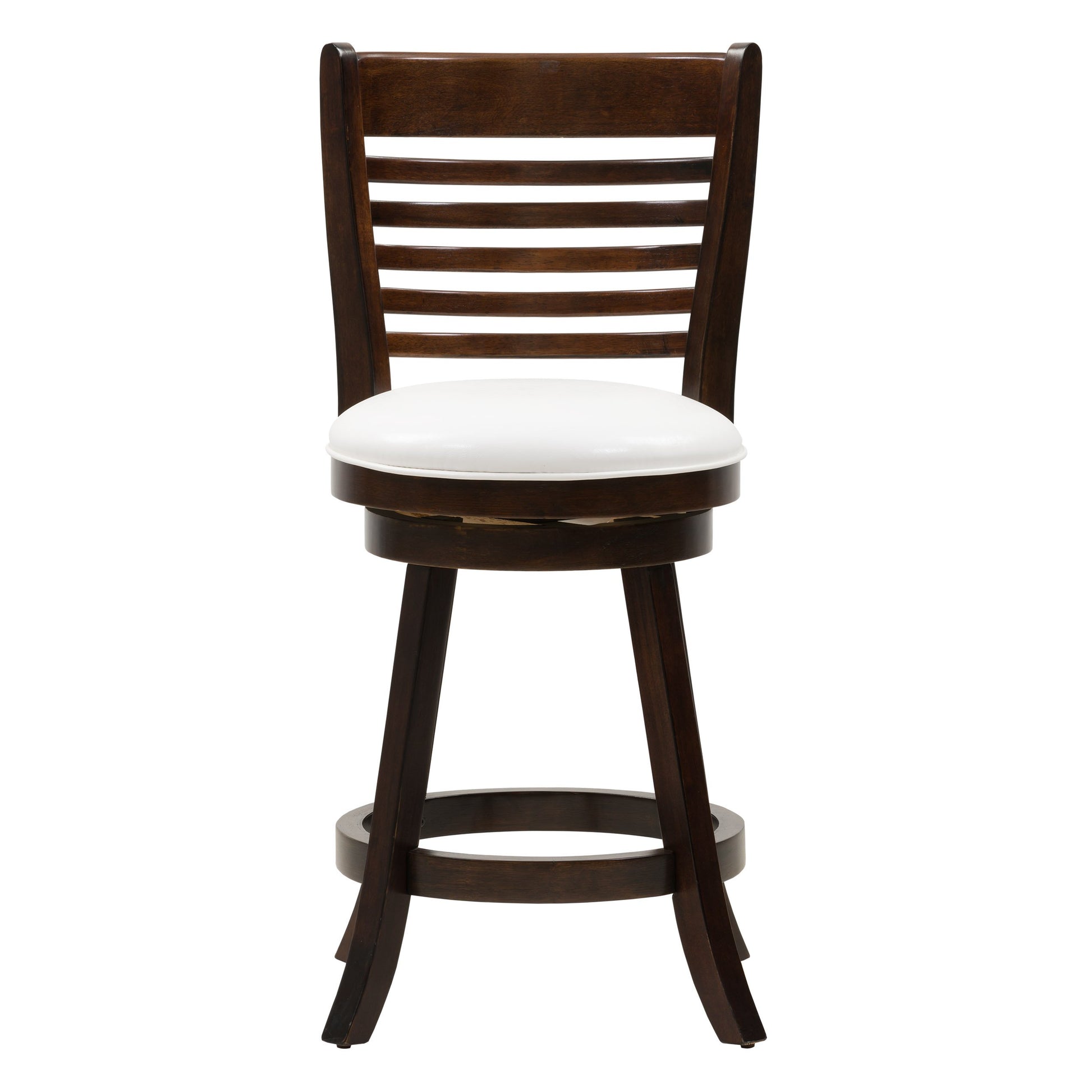 Set of 2 counter height bar stools with black metal frame and rustic brown wood seats, featuring a sleek, modern design ideal for kitchen islands and home bars.