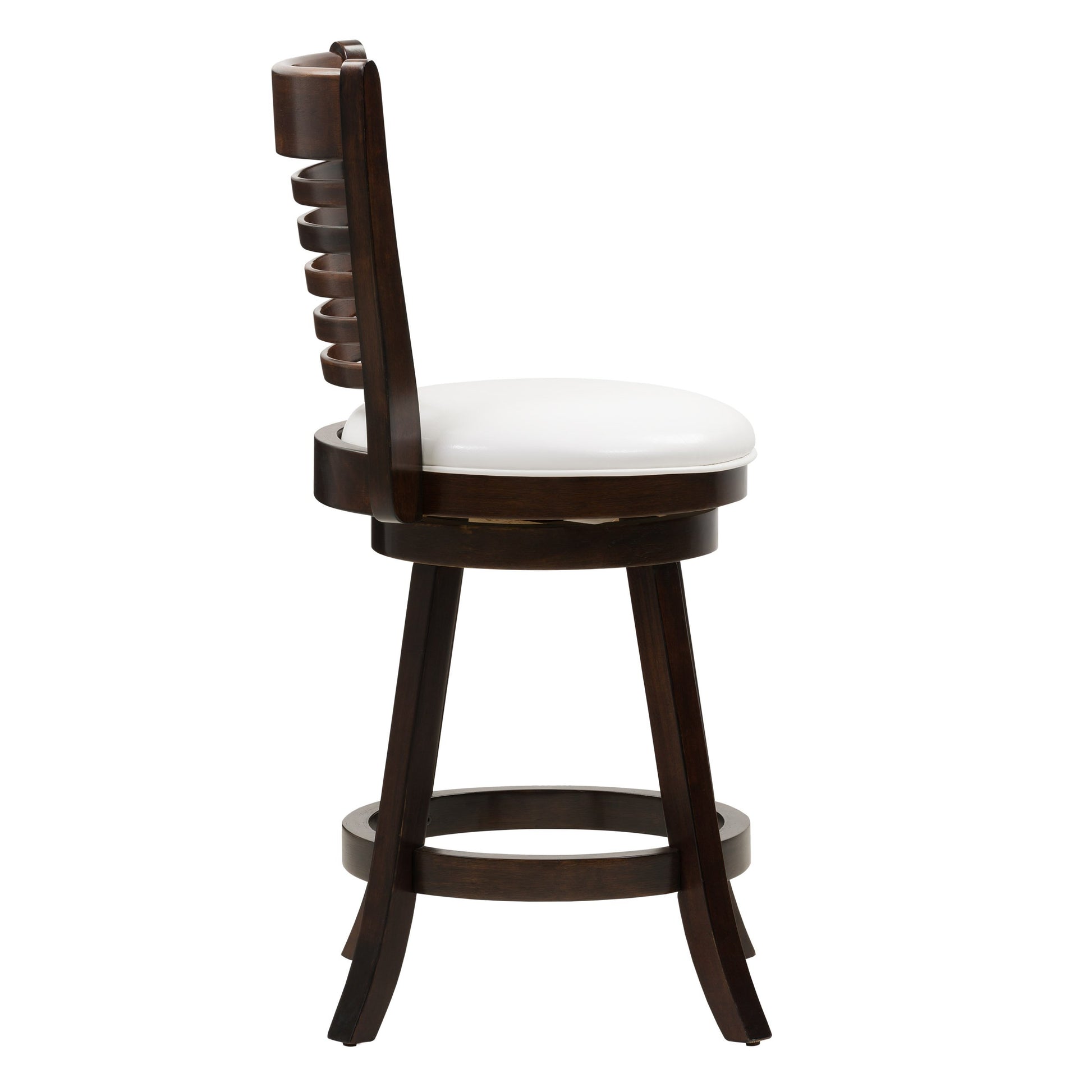 Gray fabric counter height bar stools with black metal legs, featuring a tufted backrest and cushioned seat for comfort, set of 2.
