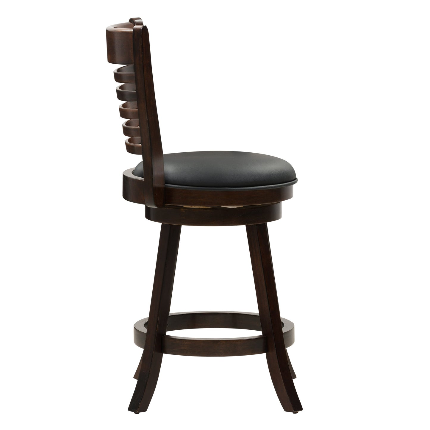 Modern counter height bar stools set of 2 with sleek black metal frame, padded beige fabric seats, and footrests; perfect for kitchen islands and home bars.