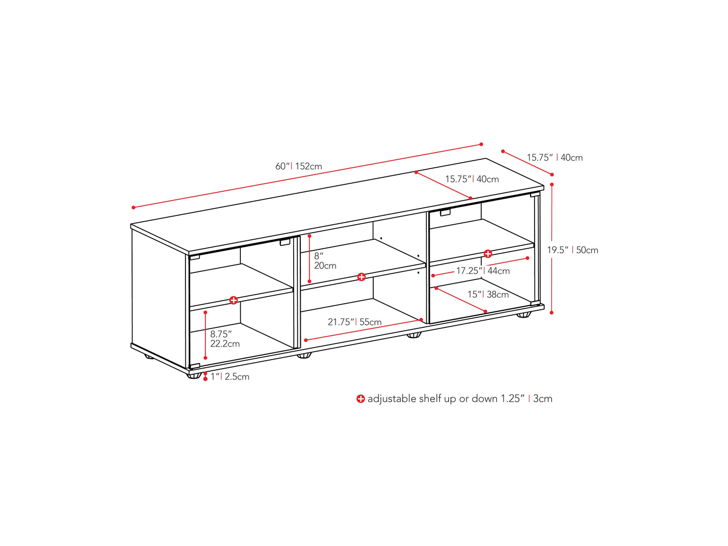 Modern TV stand with glass doors, dark brown wood finish, accommodates TVs up to 75 inches, features sleek metal handles, and ample storage space for electronics and decor.