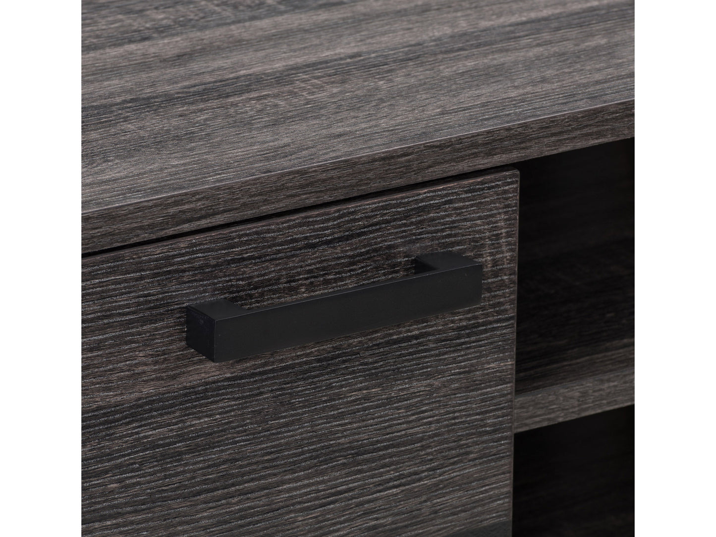 Mid-century modern TV stand for TVs up to 85 inches, featuring a sleek walnut finish, gold metal legs, and two sliding doors with a textured pattern for stylish storage.
