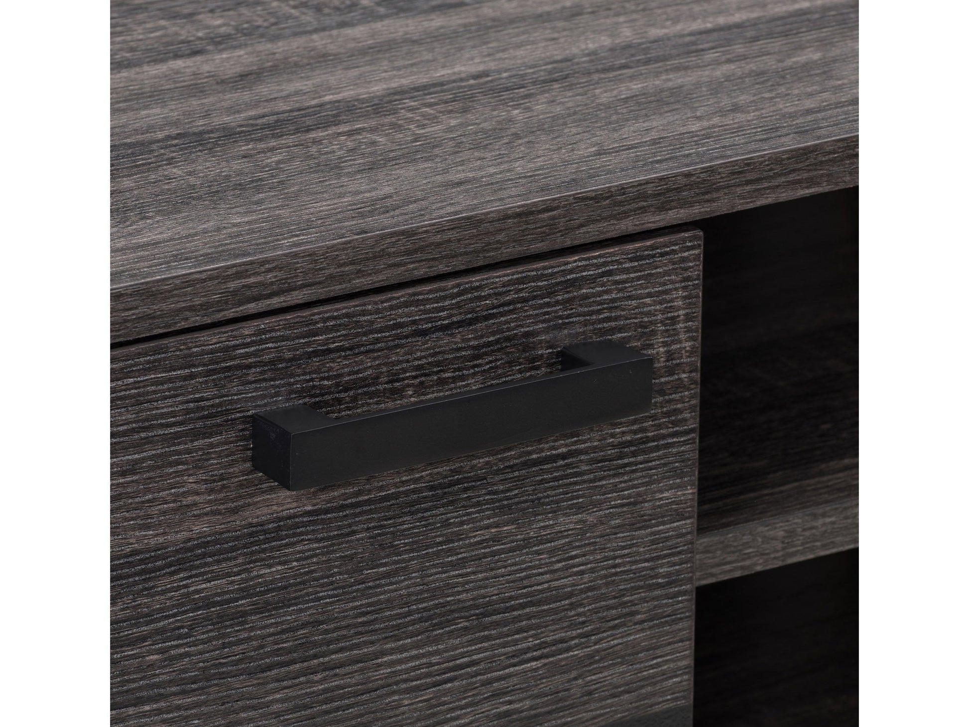 Mid-century modern TV stand for TVs up to 85 inches, featuring a sleek walnut finish, gold metal legs, and two sliding doors with a textured pattern for stylish storage.