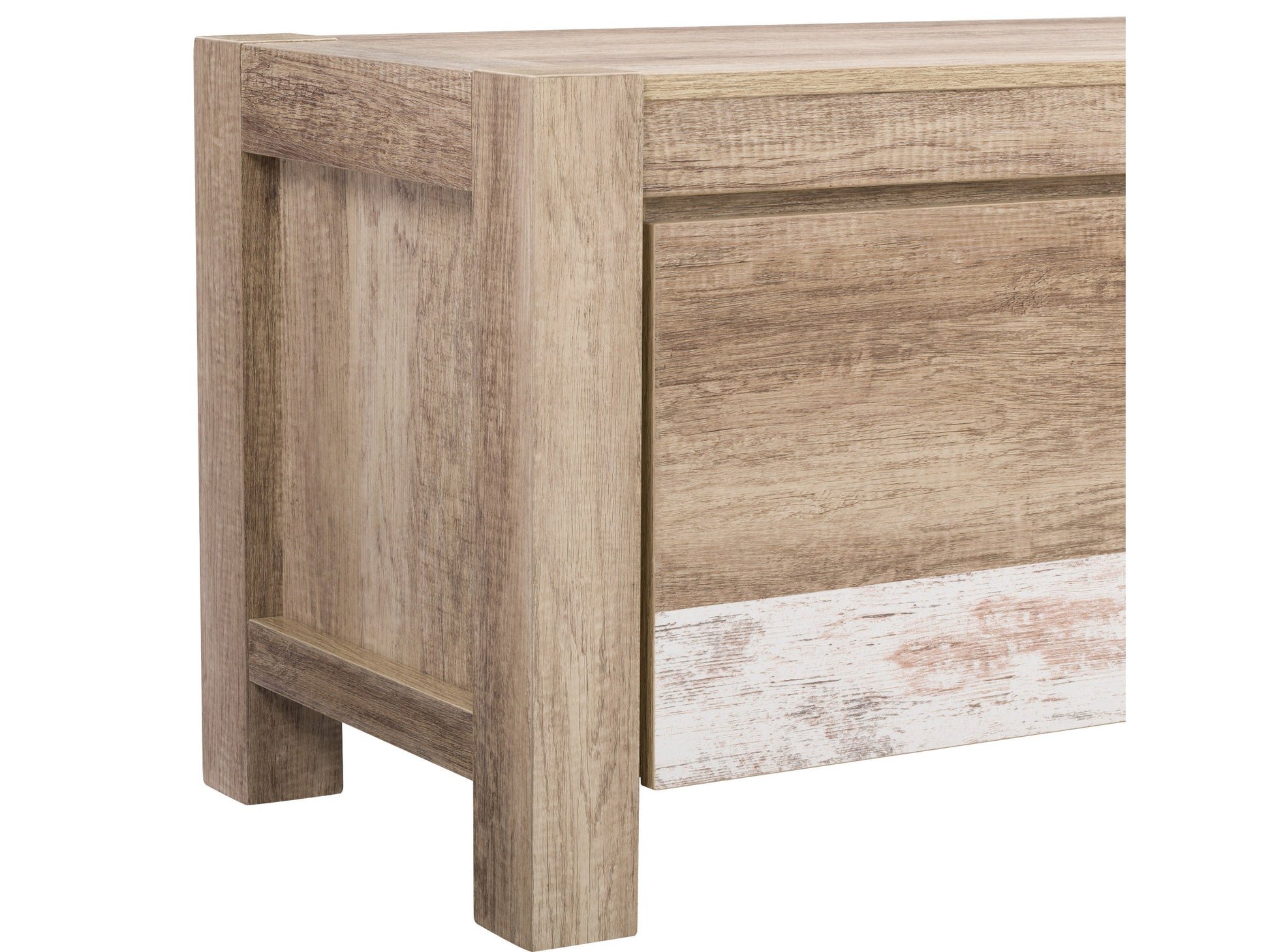 Modern TV stand with walnut finish, sleek black metal legs, and two cabinet doors with horizontal grooves, suitable for TVs up to 95 inches.