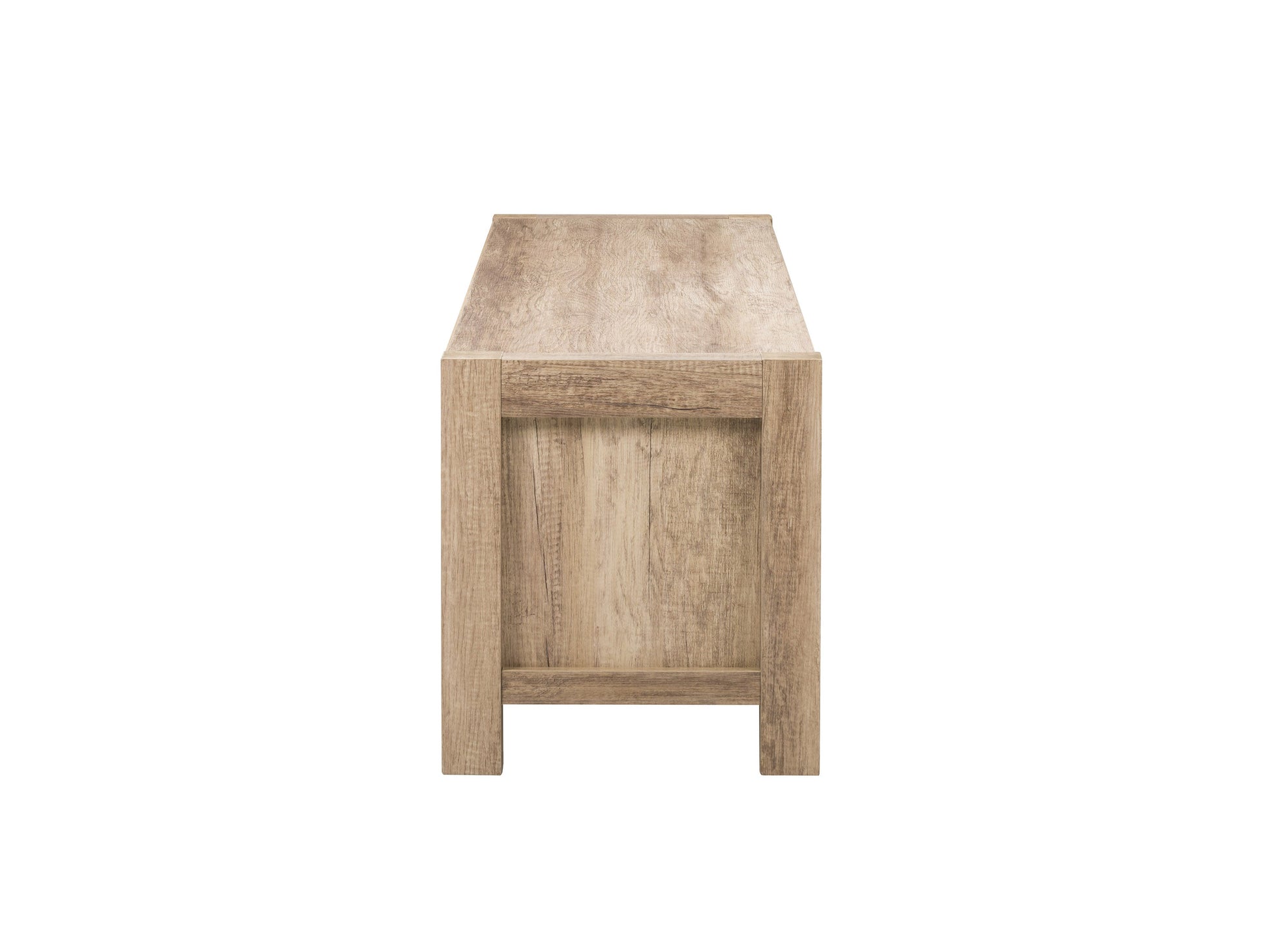Modern TV stand with doors in light wood finish, featuring sleek black metal legs and open shelving, suitable for TVs up to 95 inches.