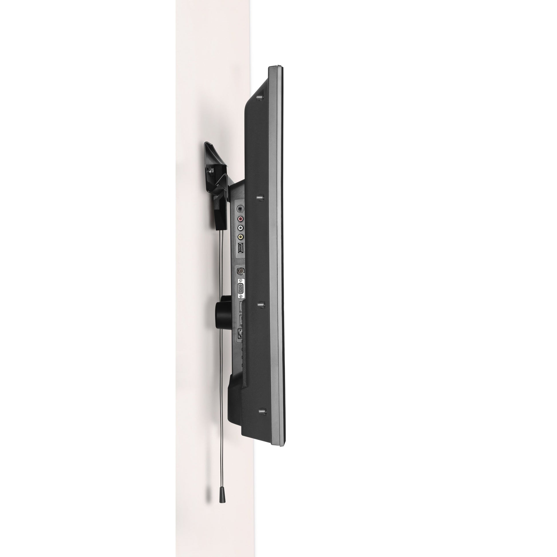 Drywall TV mount for 37"-80" TVs, black steel frame, adjustable tilt, and swivel arms for optimal viewing angles, easy installation with included hardware, supports up to 100 lbs.