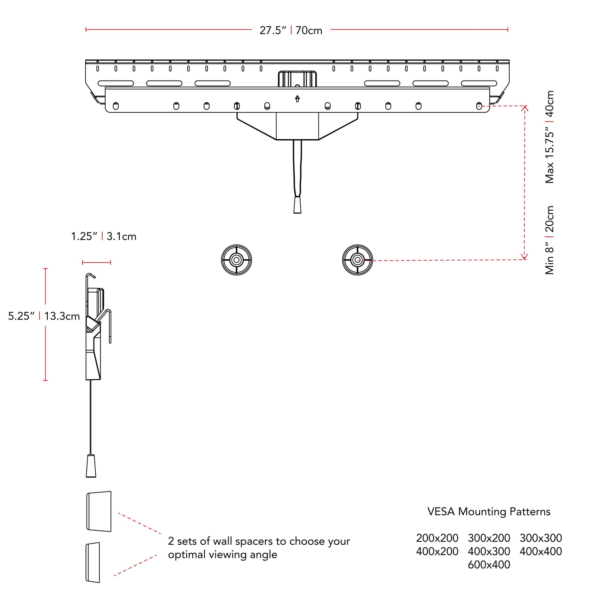 Black adjustable drywall TV wall mount for 37-80 inch TVs with tilting and swiveling features, sturdy steel construction, and cable management system for clean installation.