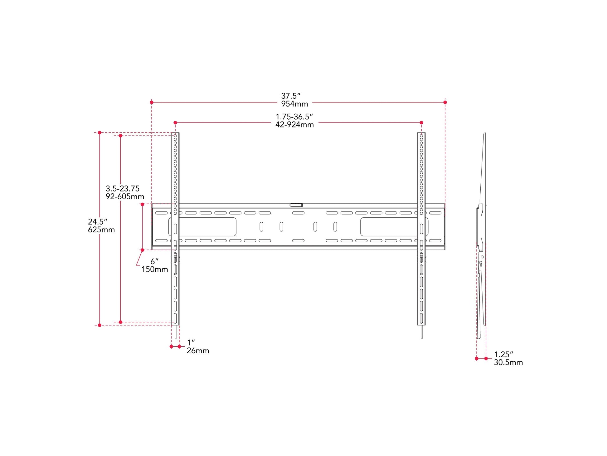 Alt Tag: 

"Black fixed wall mount for large TVs up to 100 inches, sturdy metal construction with adjustable brackets and secure locking mechanism for optimal viewing angles."