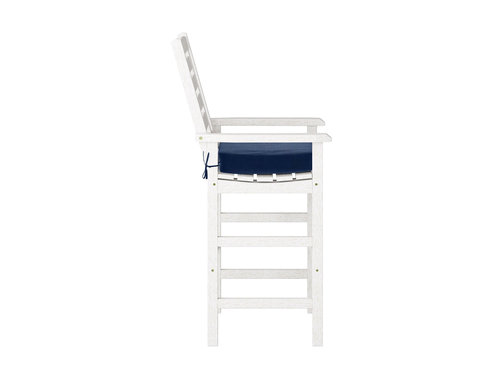 Rustic wooden patio bar stools set of 2 with natural wood finish, slatted backrest, and sturdy legs. Ideal for outdoor bar settings and garden furniture.