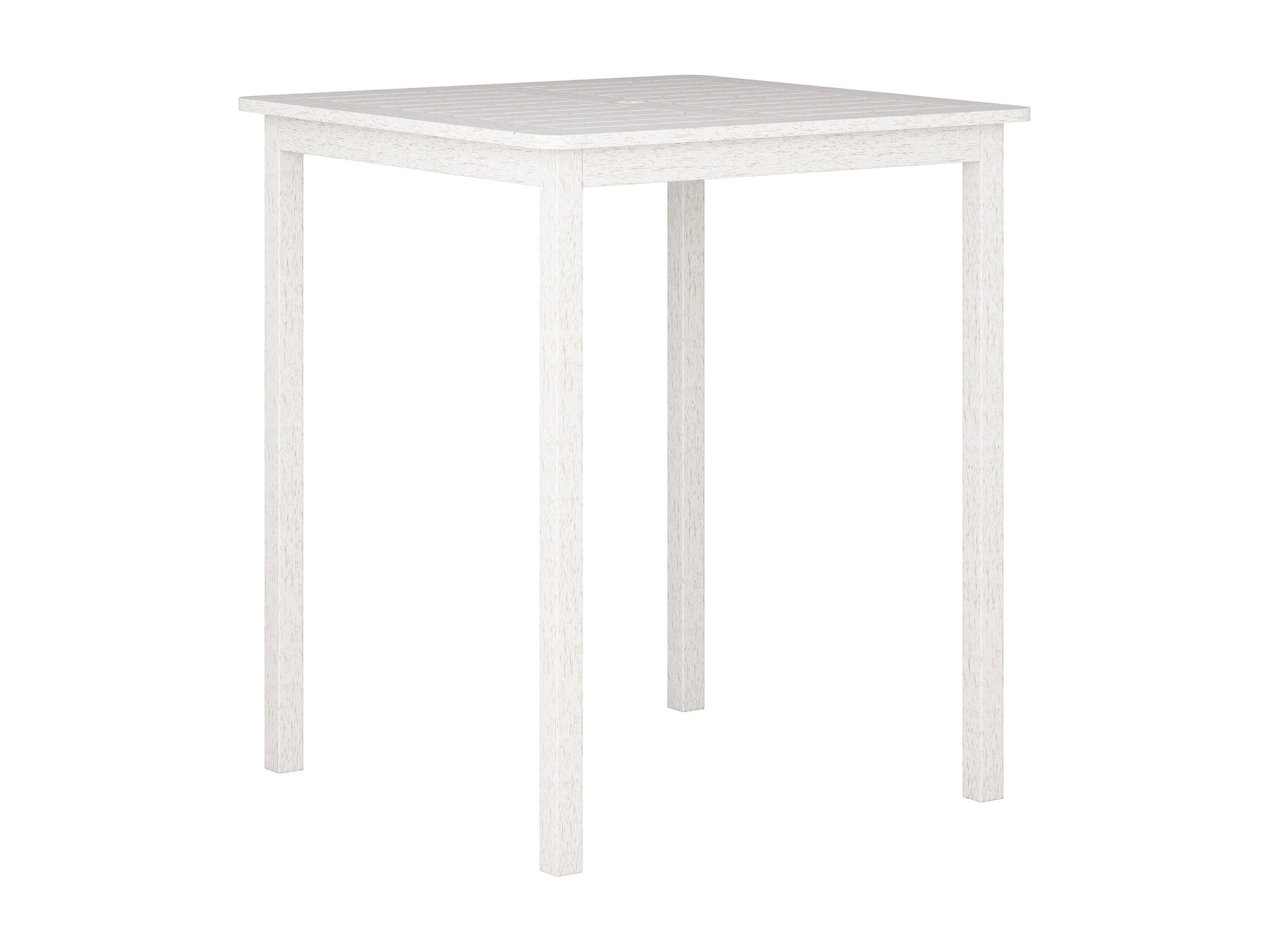 Modern 5-piece patio bar set featuring a sleek black metal frame, four cushioned bar stools with beige fabric seats, and a rectangular glass-top bar table for outdoor use.
