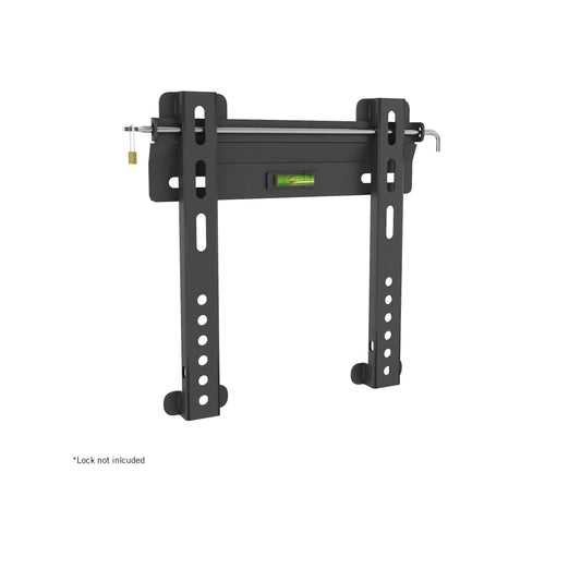 Fixed TV wall mount for 18-32 inch TVs, sleek black design, durable metal construction, easy installation, space-saving, secure hold, perfect for living rooms, bedrooms, and offices.