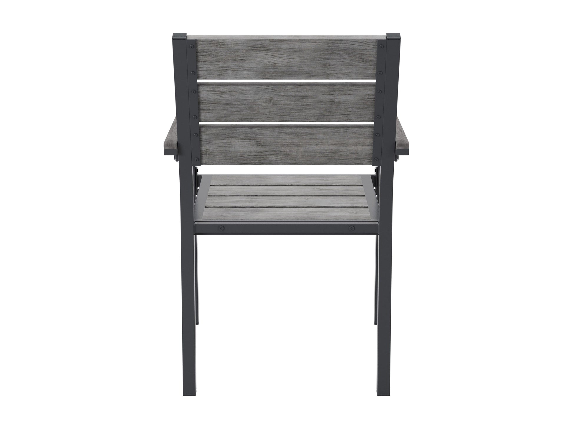 Set of 2 patio dining chairs with weather-resistant wicker, featuring beige cushions and a sturdy metal frame, perfect for outdoor dining.