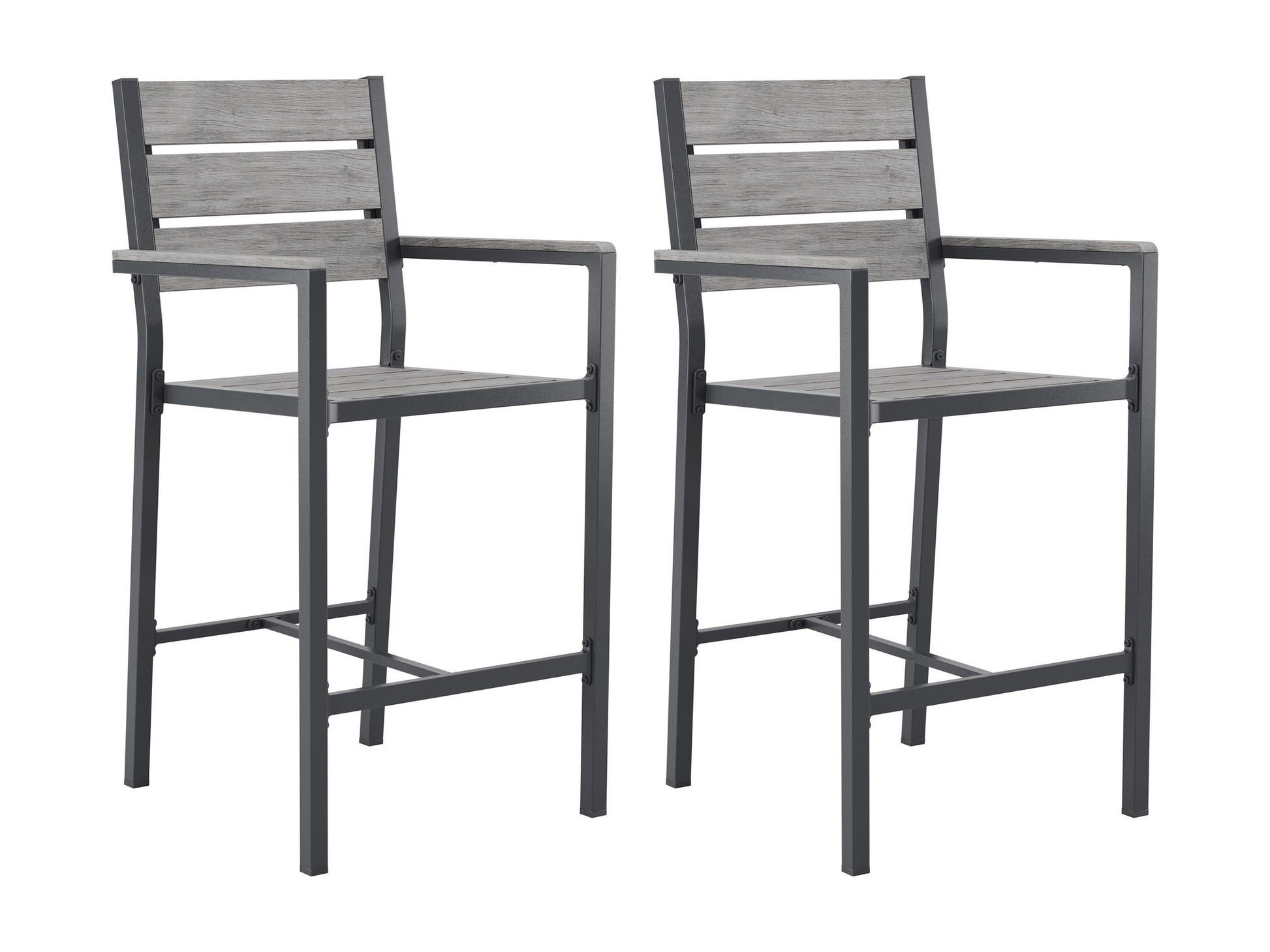 3-piece outdoor patio bar set with two brown wicker bar stools and a matching high-top table with a glass surface, featuring durable, weather-resistant materials perfect for backyard or garden use.